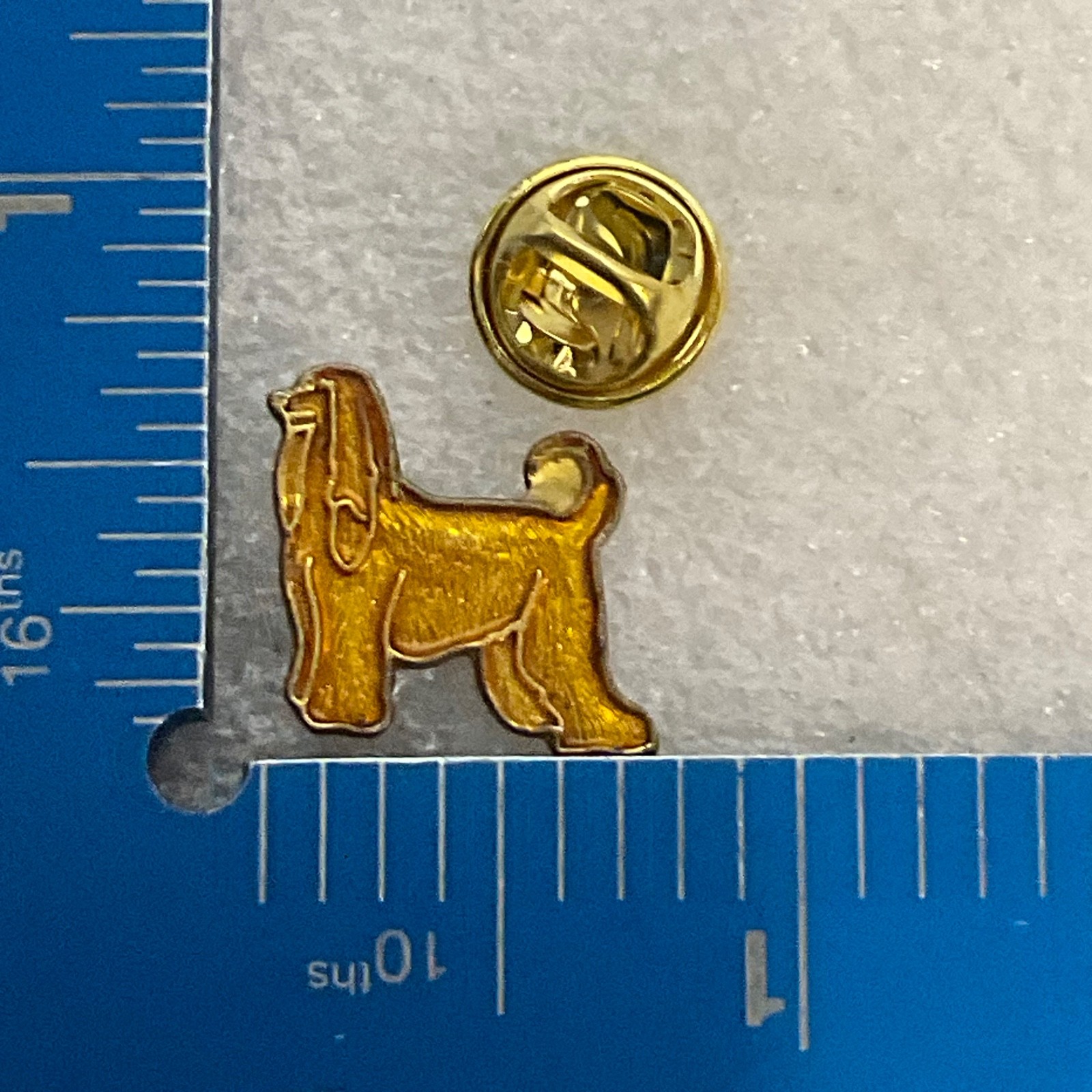 Vintage Afghan Hound Dog Pin Gold Tone Enamel Lapel Brooch 0.75in Collectible - Image 5
