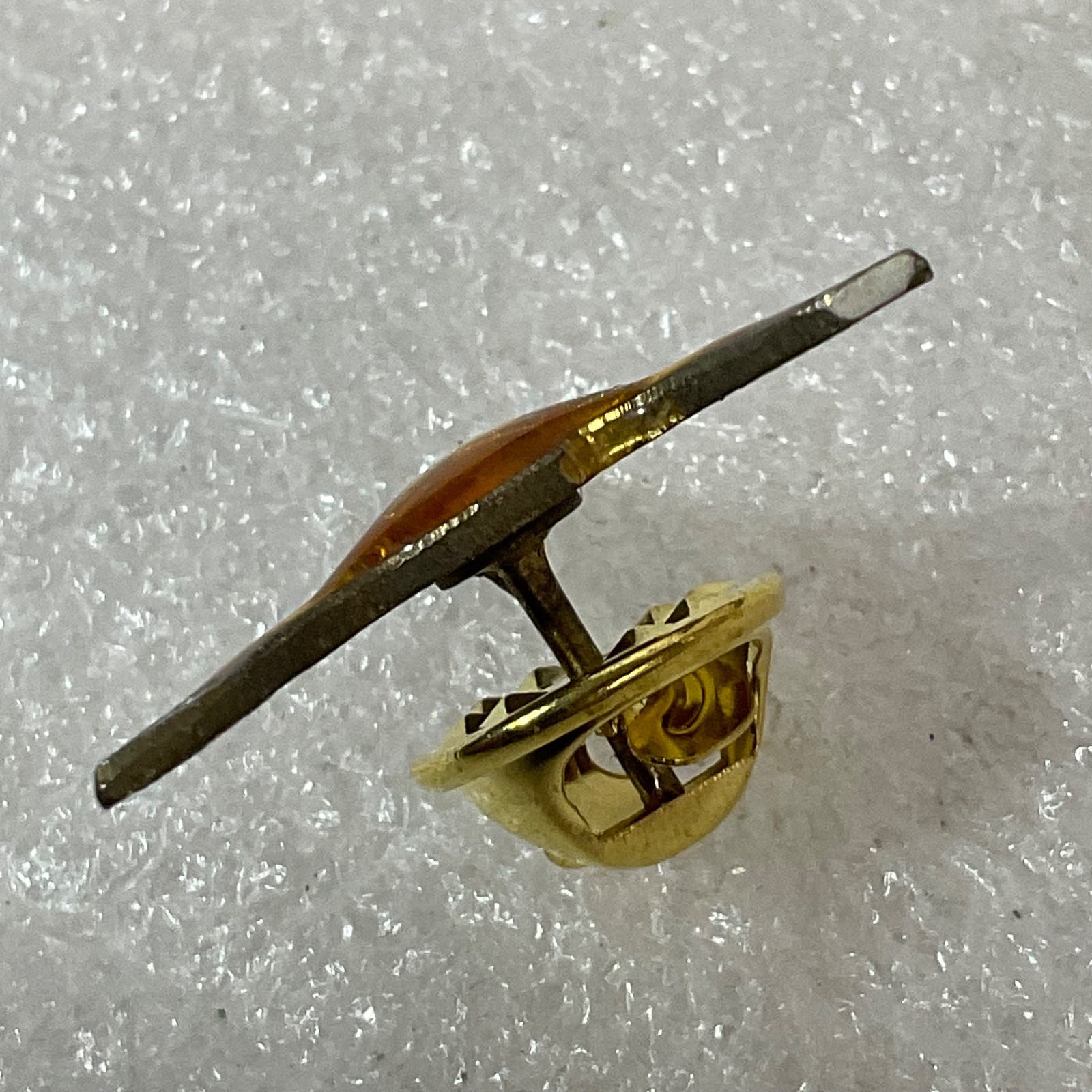 Vintage Longhorn Bull Head Pin Gold Tone Brown Enamel Lapel Tie Tack 0.75in West - Image 7