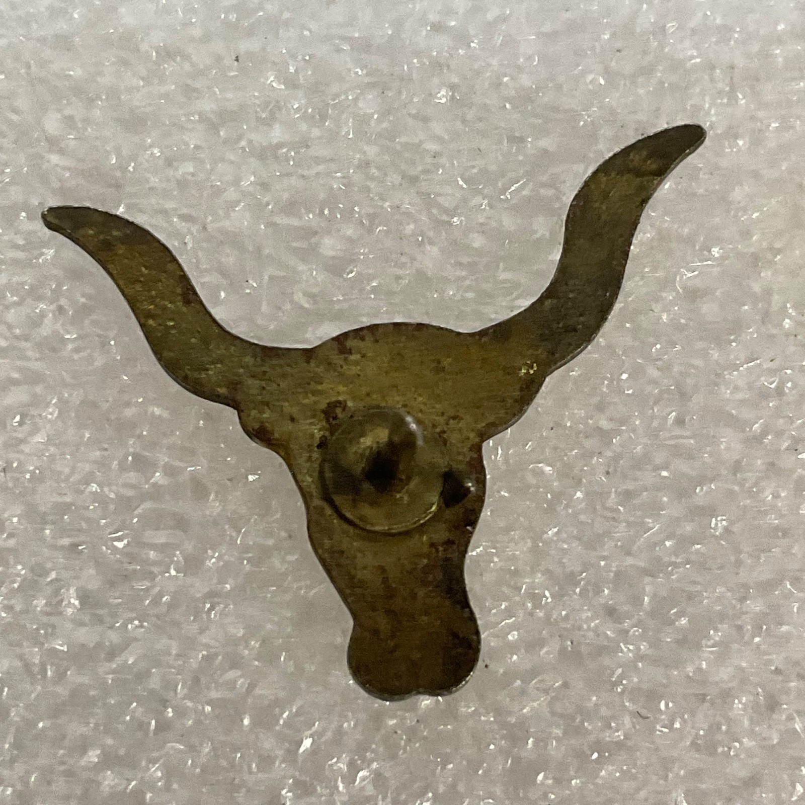 Vintage Longhorn Bull Head Pin Gold Tone Enamel 1in Western Lapel Tie Tack 9.25g - Image 2