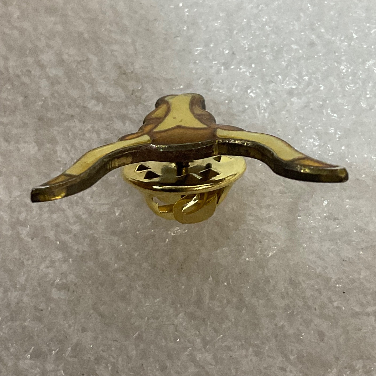 Vintage Longhorn Bull Head Pin Gold Tone Enamel 1in Western Lapel Tie Tack 9.25g - Image 5