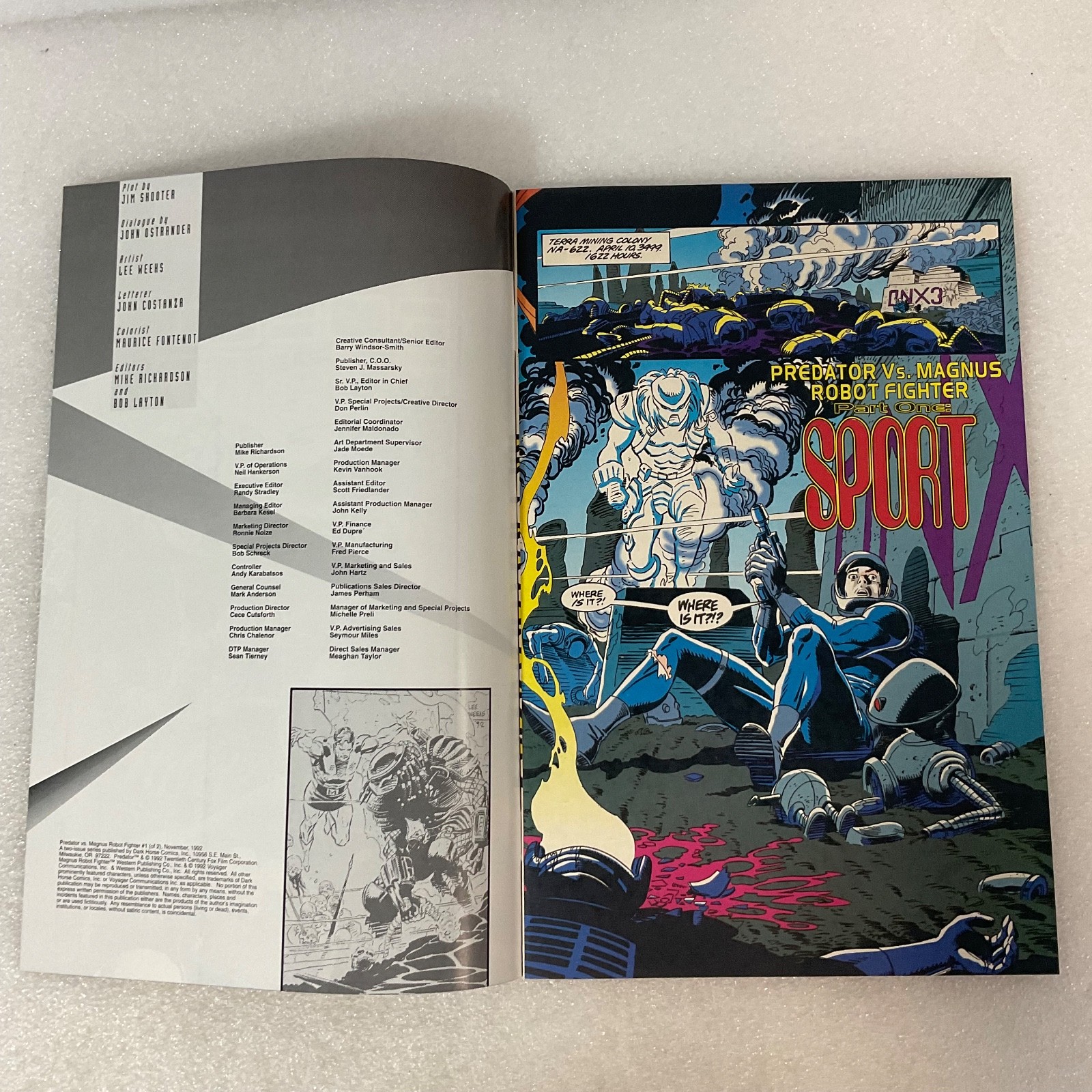 Predator vs Magnus Robot Fighter #1 1992 Dark Horse Valiant Comic - Image 4