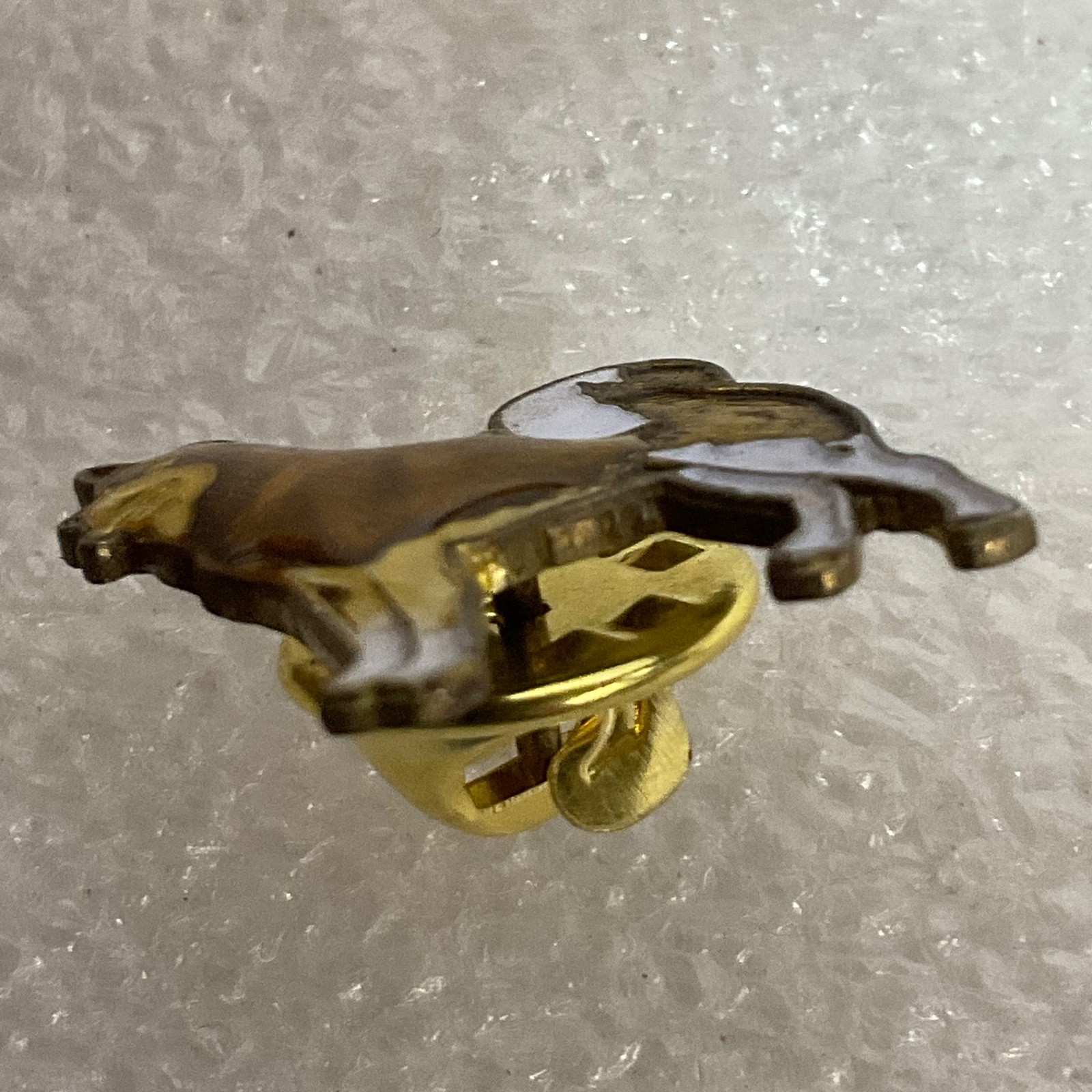Vintage Husky Dog Pin Brown White Enamel Gold Tone Lapel Brooch 1in 9.85g - Image 6