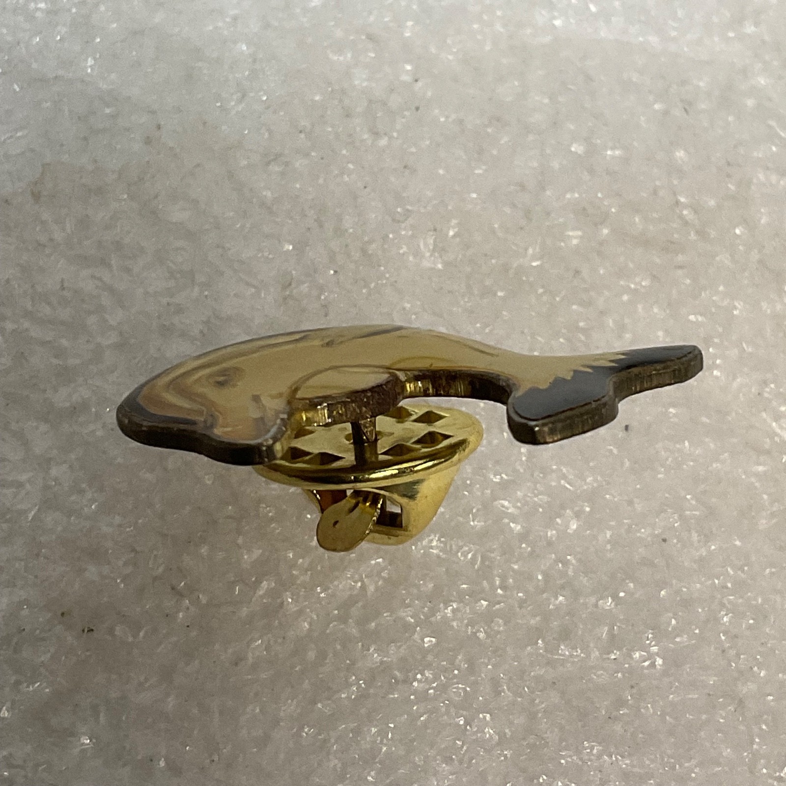 Vintage Dolphin Enamel Pin Gold Tone Black Accent 1in Lapel Brooch Animal - Image 7