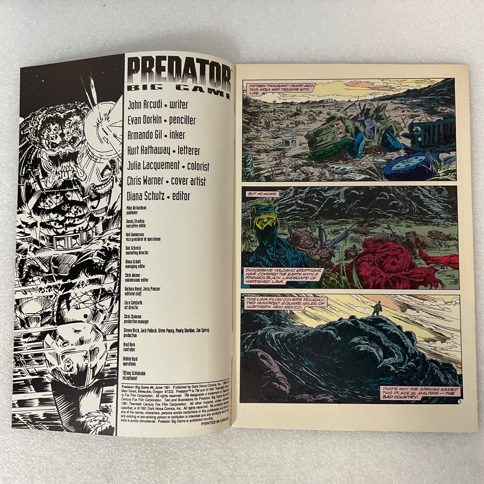 Predator Big Game Comic Book Dark Horse 1991 Jungle Hunt Issue - Image 3
