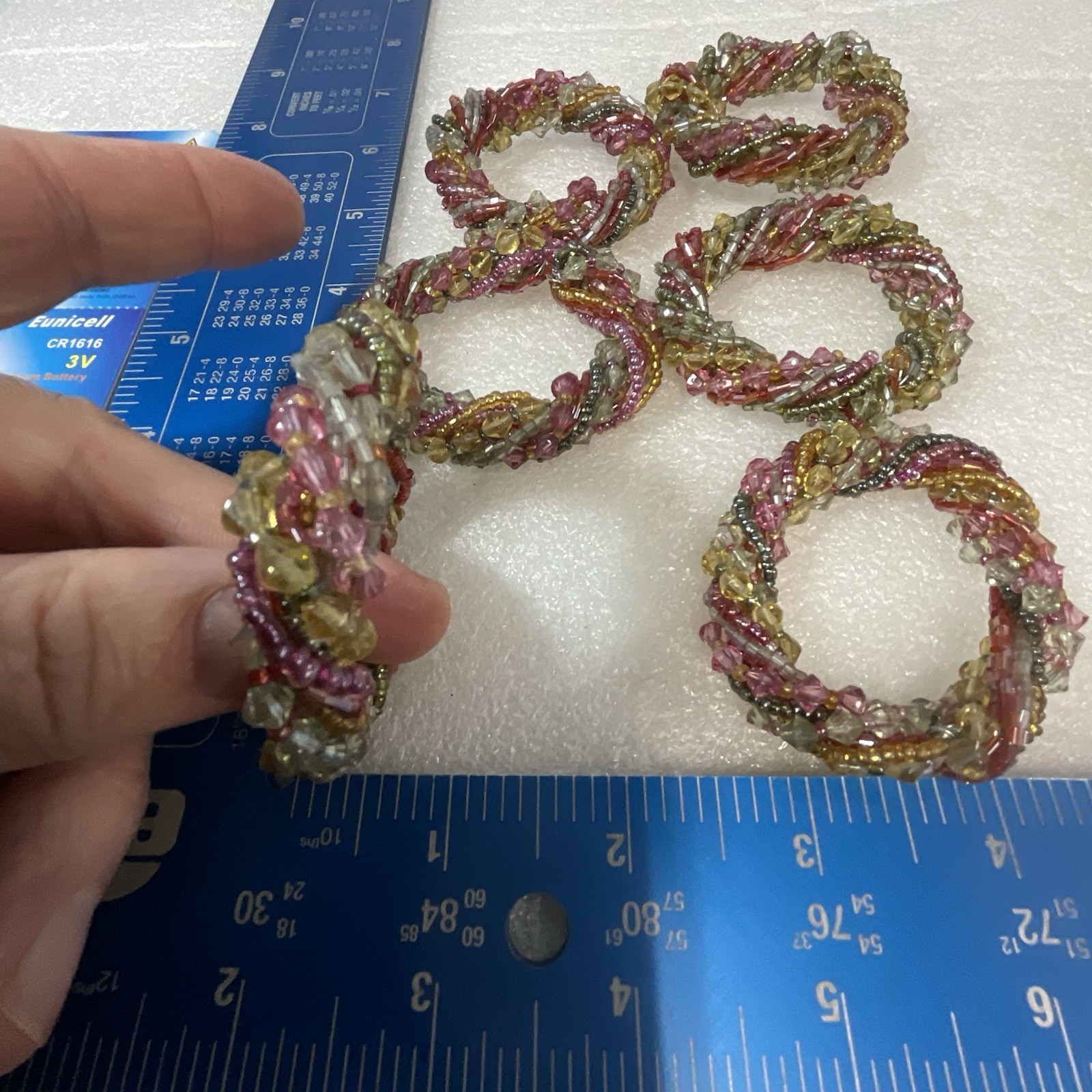 Lot Of 6 Beaded 2.5” Napkin Rings - Image 4