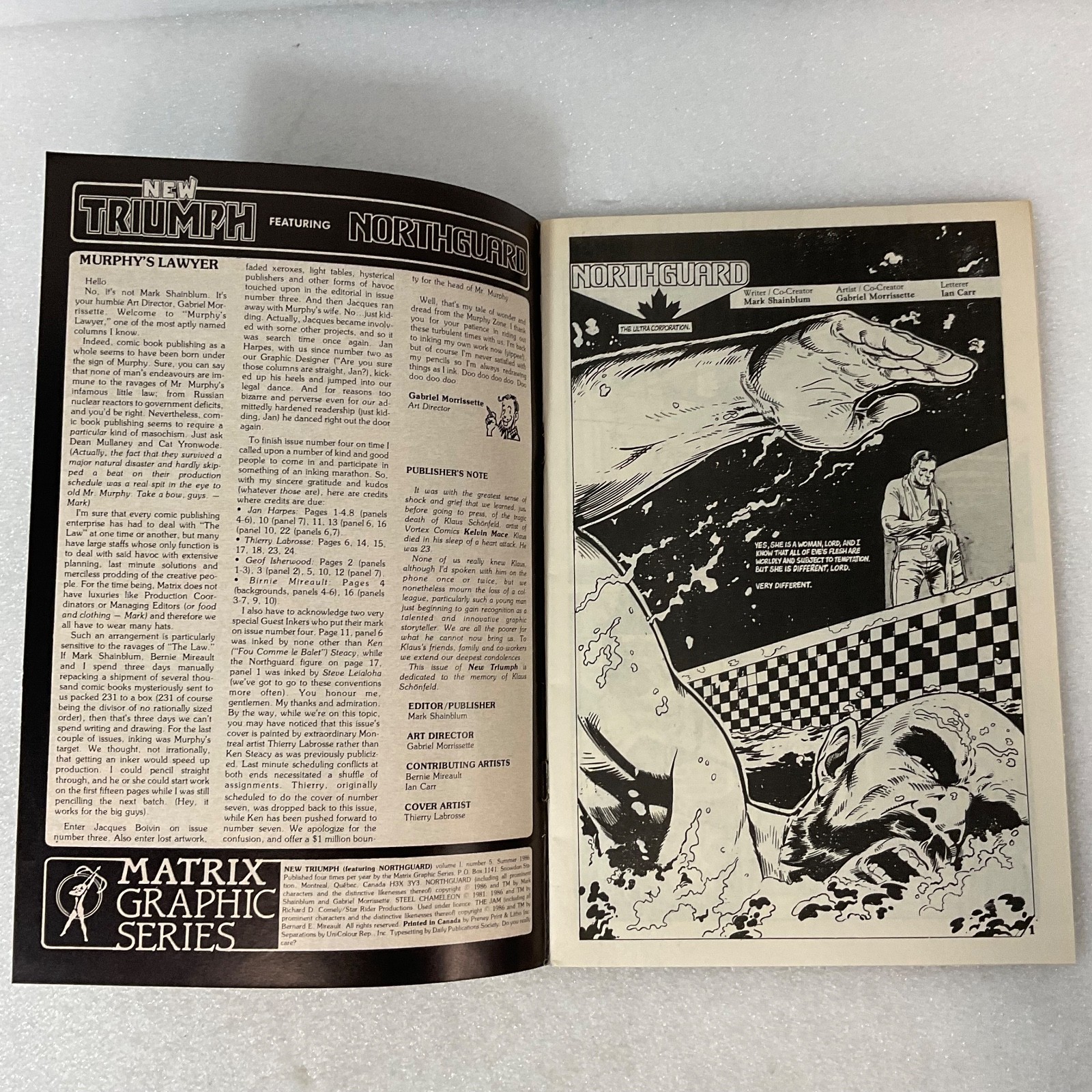 New Triumph Northguard #5 Games of the Heart 1986 Matrix Graphic Series - Image 3