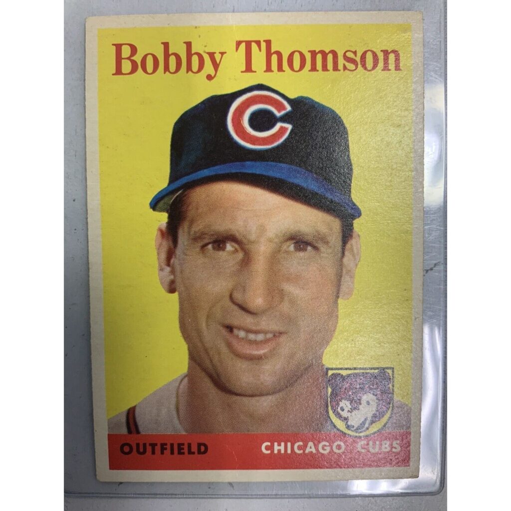 1958 Topps #430 Bobby Thomson Cubs Single Baseball Card - Image 1