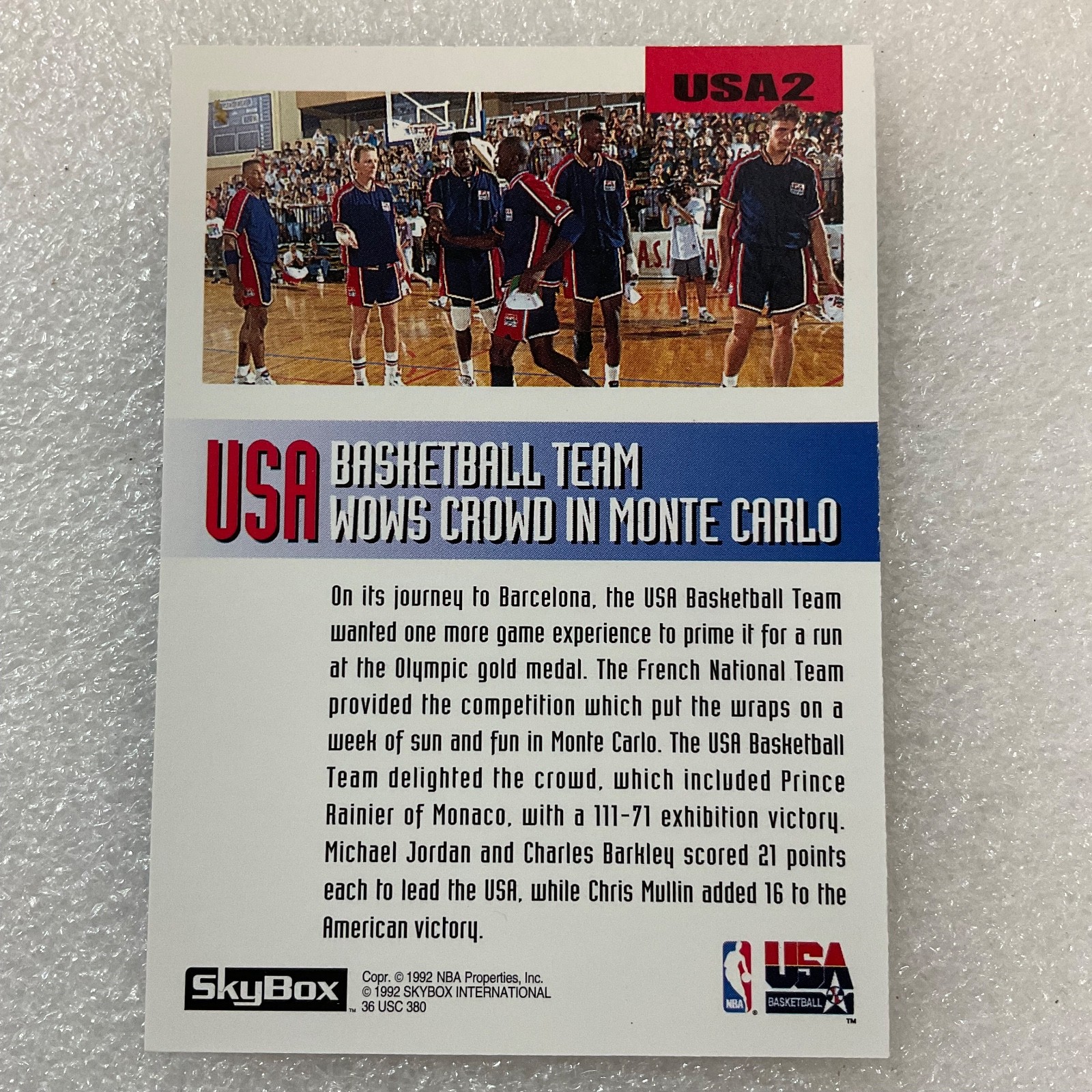 1993 Skybox #2 Chris Mullin Olympic Team Monte Carlo GnuTradingCards - Image 3