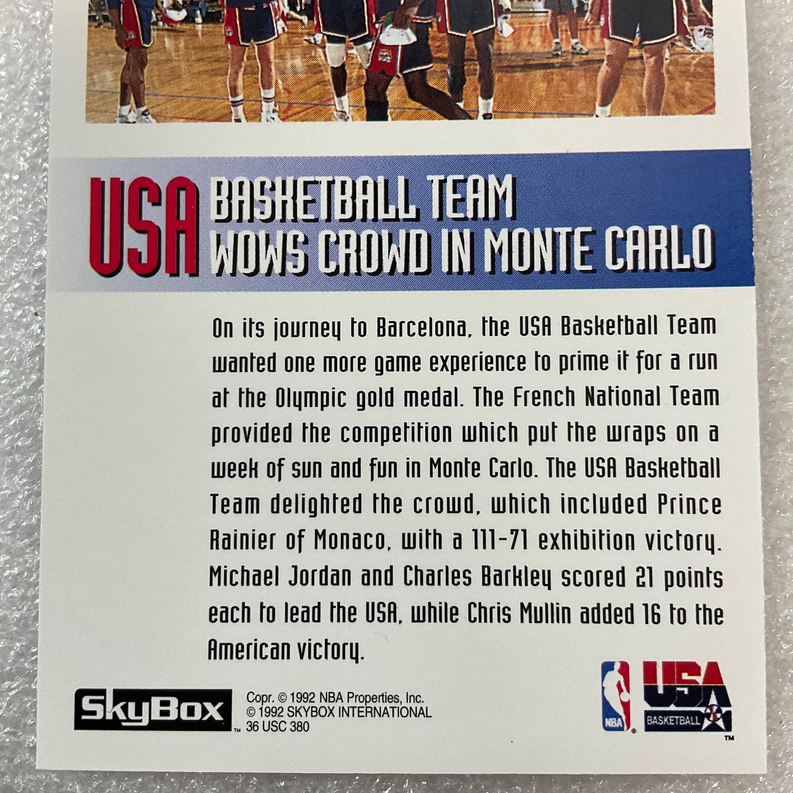 1993 Skybox #2 Chris Mullin Olympic Team Monte Carlo GnuTradingCards - Image 7