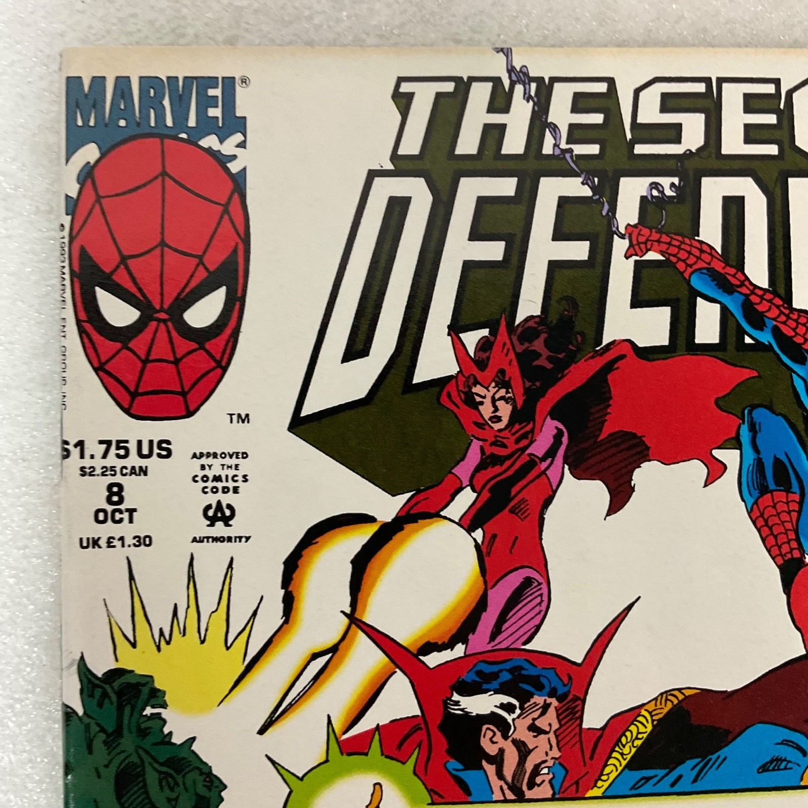 The Secret Defenders #8 Marvel Comic 1993 Doctor Strange Spidey Cap - Image 5