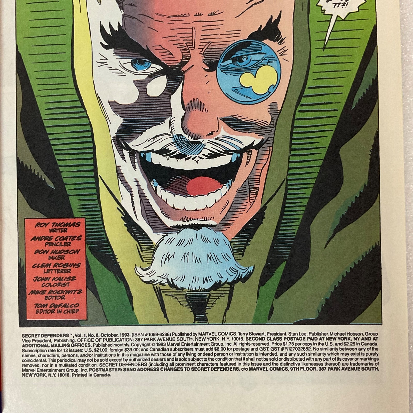The Secret Defenders #8 Marvel Comic 1993 Doctor Strange Spidey Cap - Image 4