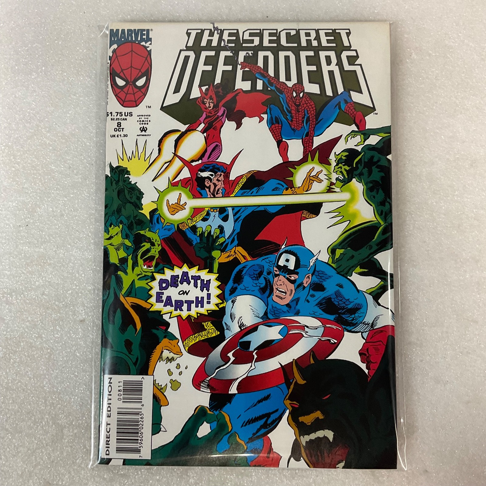 The Secret Defenders #8 Marvel Comic 1993 Doctor Strange Spidey Cap - Image 13