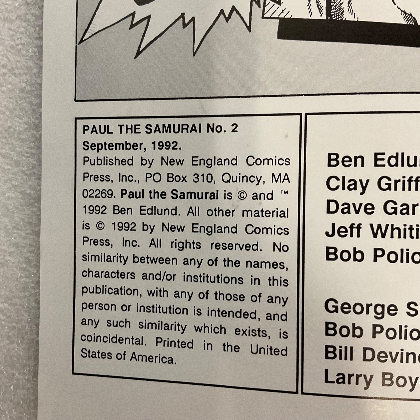 Paul the Samurai #2 Comic Book 1992 NEC Tick Spin-Off - Image 5