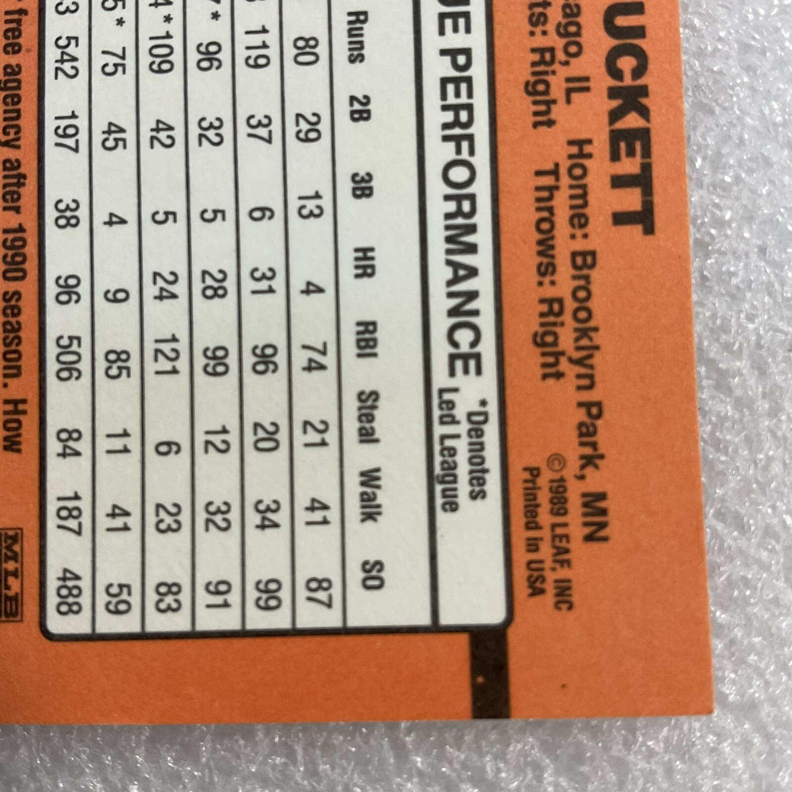 Kirby Puckett 1990 Donruss #BC-8 MVP Baseball Card Minnesota Twins - Image 9