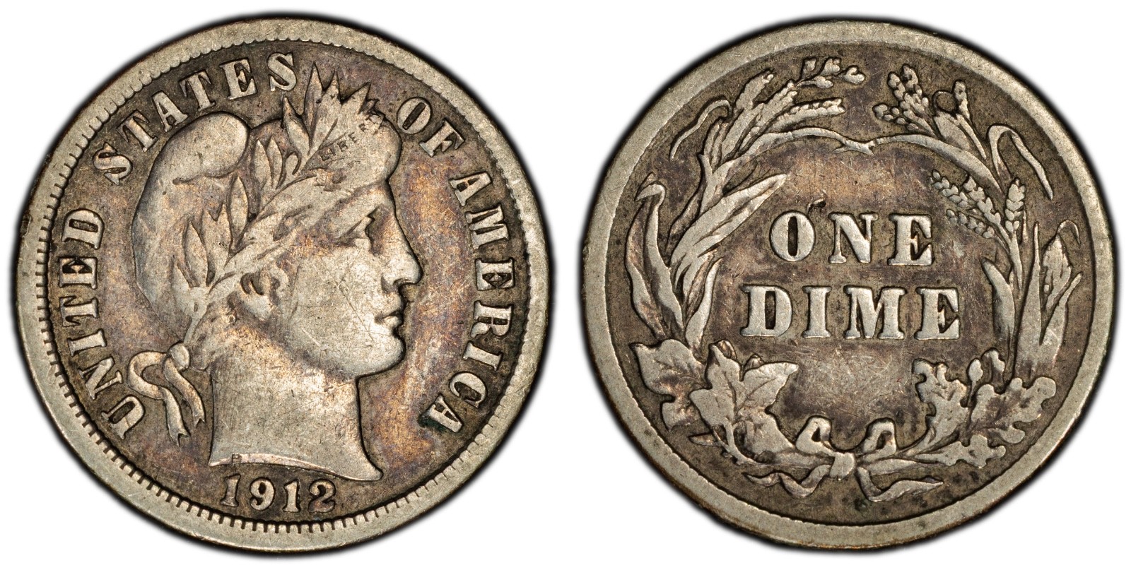 1912 10C United States Barber Dime PCGS VF20 Cert#53505443 - Image 2