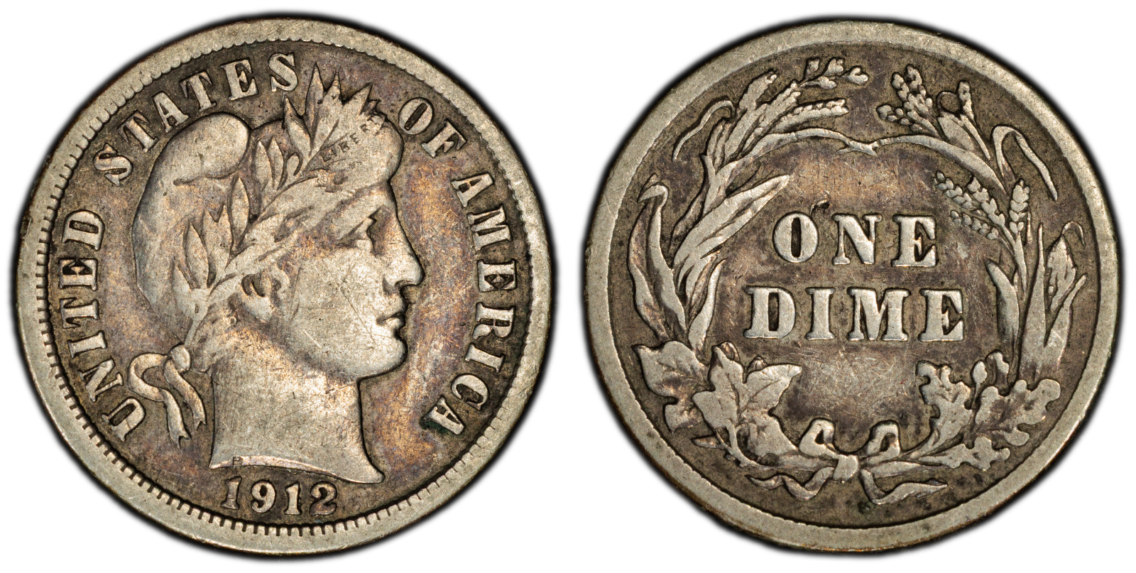 1912 10C United States Barber Dime PCGS VF20 Cert#53505443 - Image 3