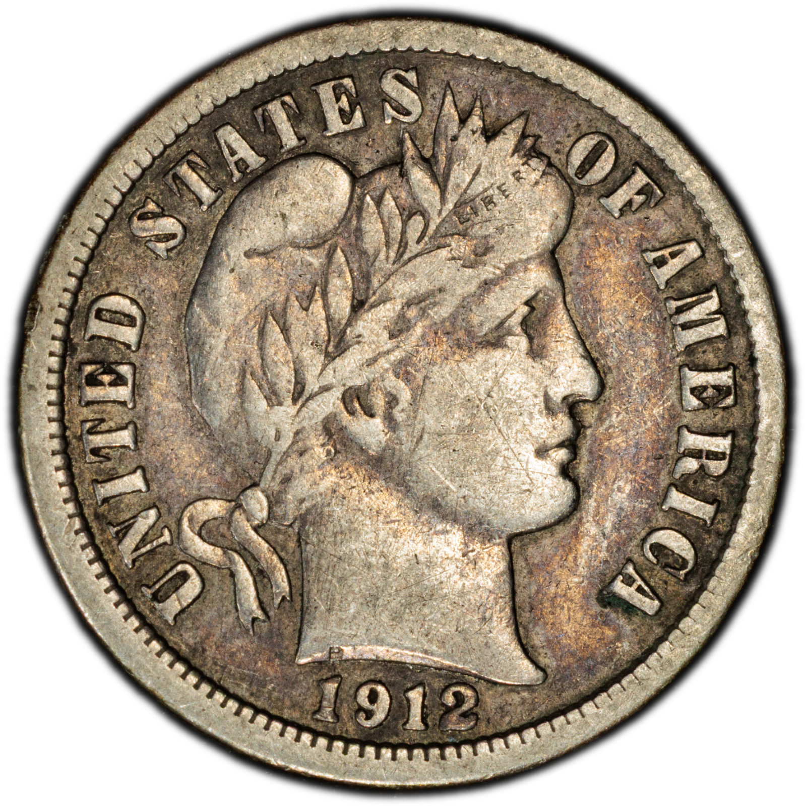 1912 10C United States Barber Dime PCGS VF20 Cert#53505443 - Image 4