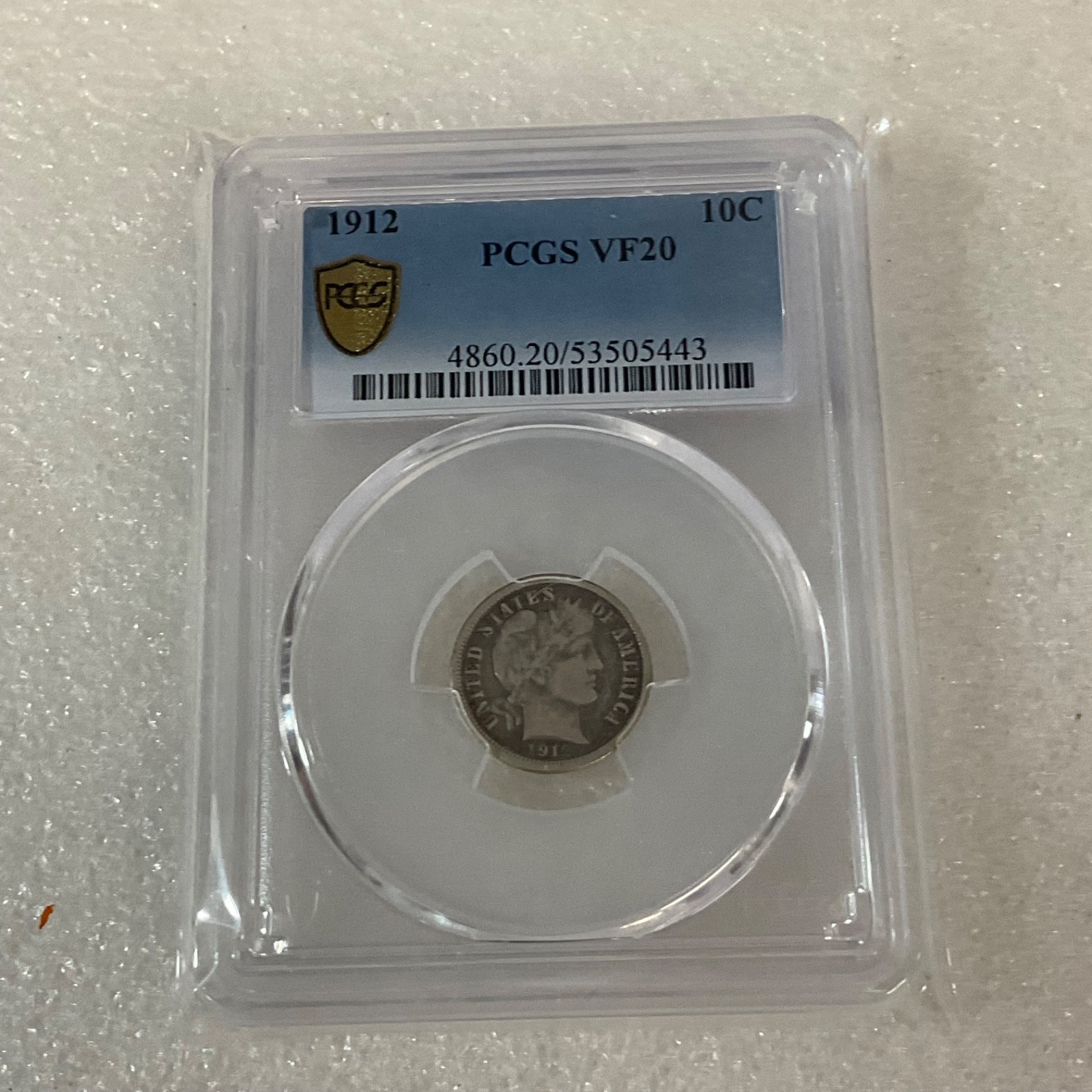 1912 10C United States Barber Dime PCGS VF20 Cert#53505443 - Image 17