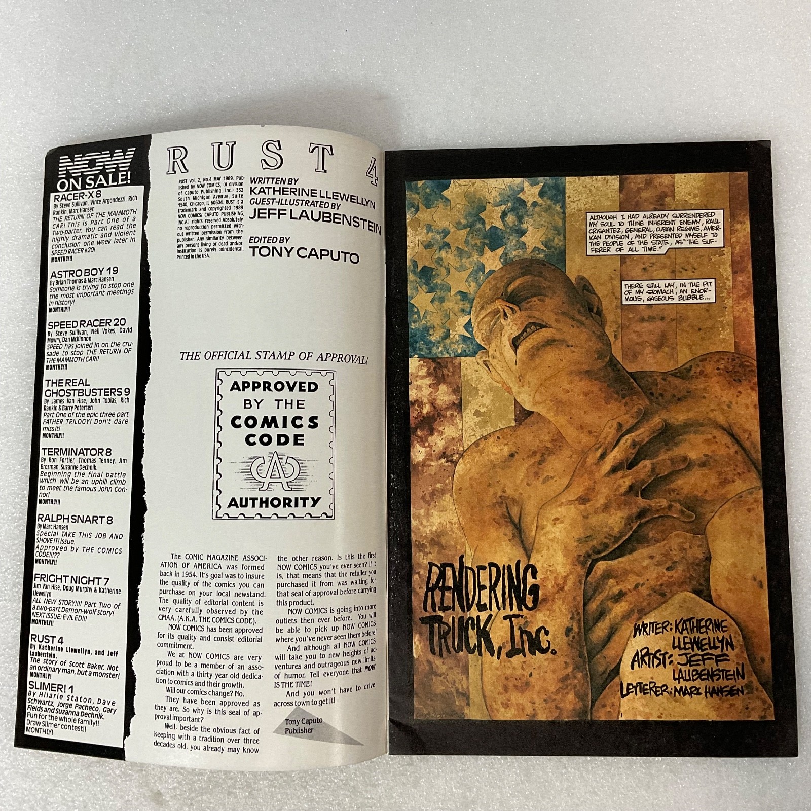 Rust #4 Now Comics May 1989 Vintage Comic Book Jeff Laubenstein Art - Image 3