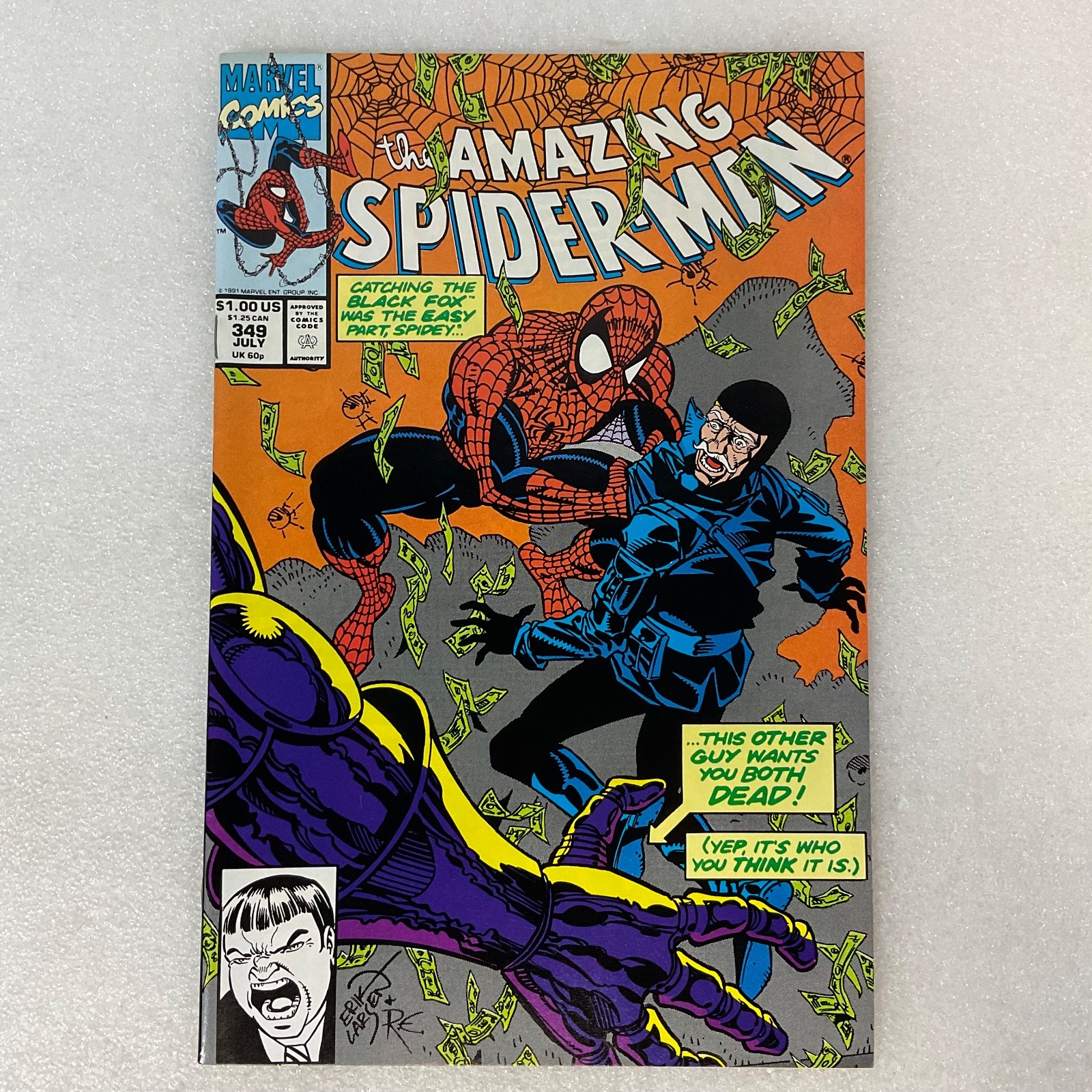 Amazing Spider-Man #349 Marvel Comic 1991 Black Fox Story July Issue - Image 1