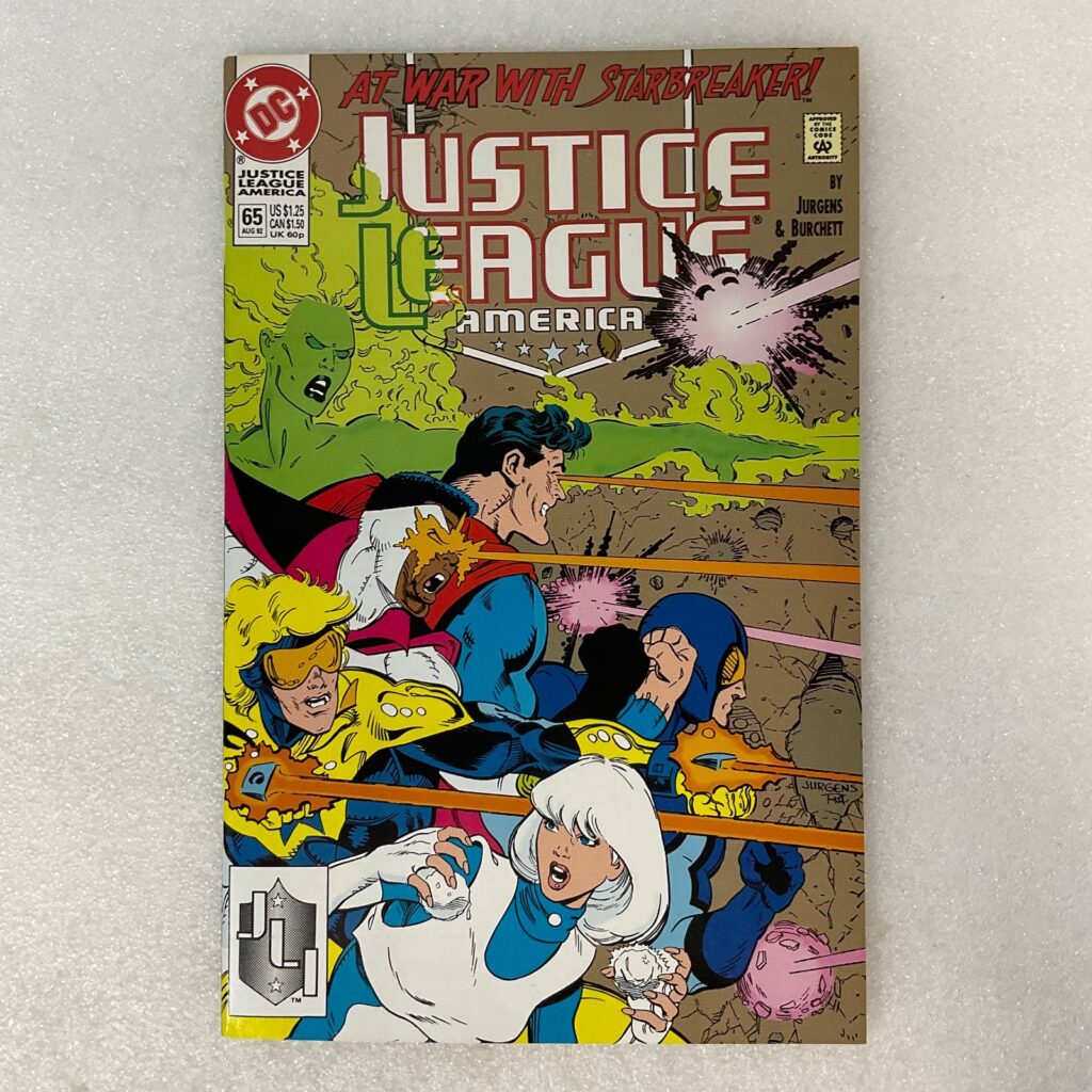 Justice League America #65 1992 DC Comic Starbreaker Battle Issue - Image 1