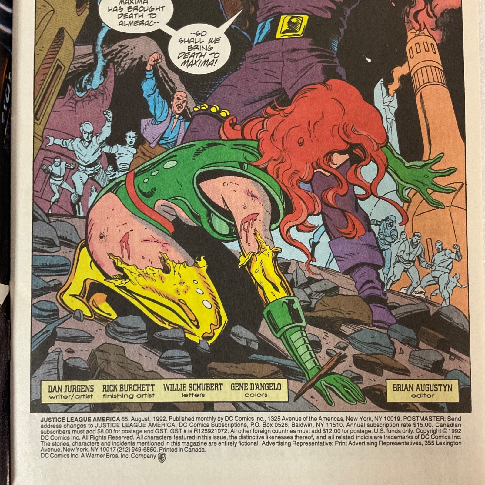 Justice League America #65 1992 DC Comic Starbreaker Battle Issue - Image 4