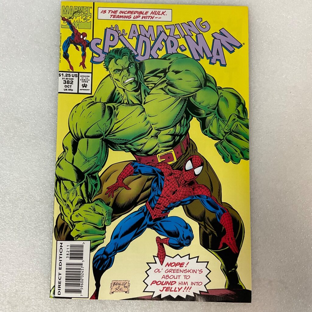 Amazing Spider-Man #382 Oct 1993 Hulk Team-Up Marvel Comic Book 10.25in - Image 1
