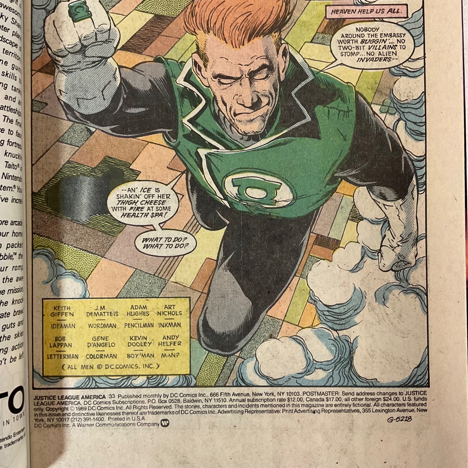 Justice League America #33 1989 DC Comic Guy Gardner vs Alien Battle - Image 6