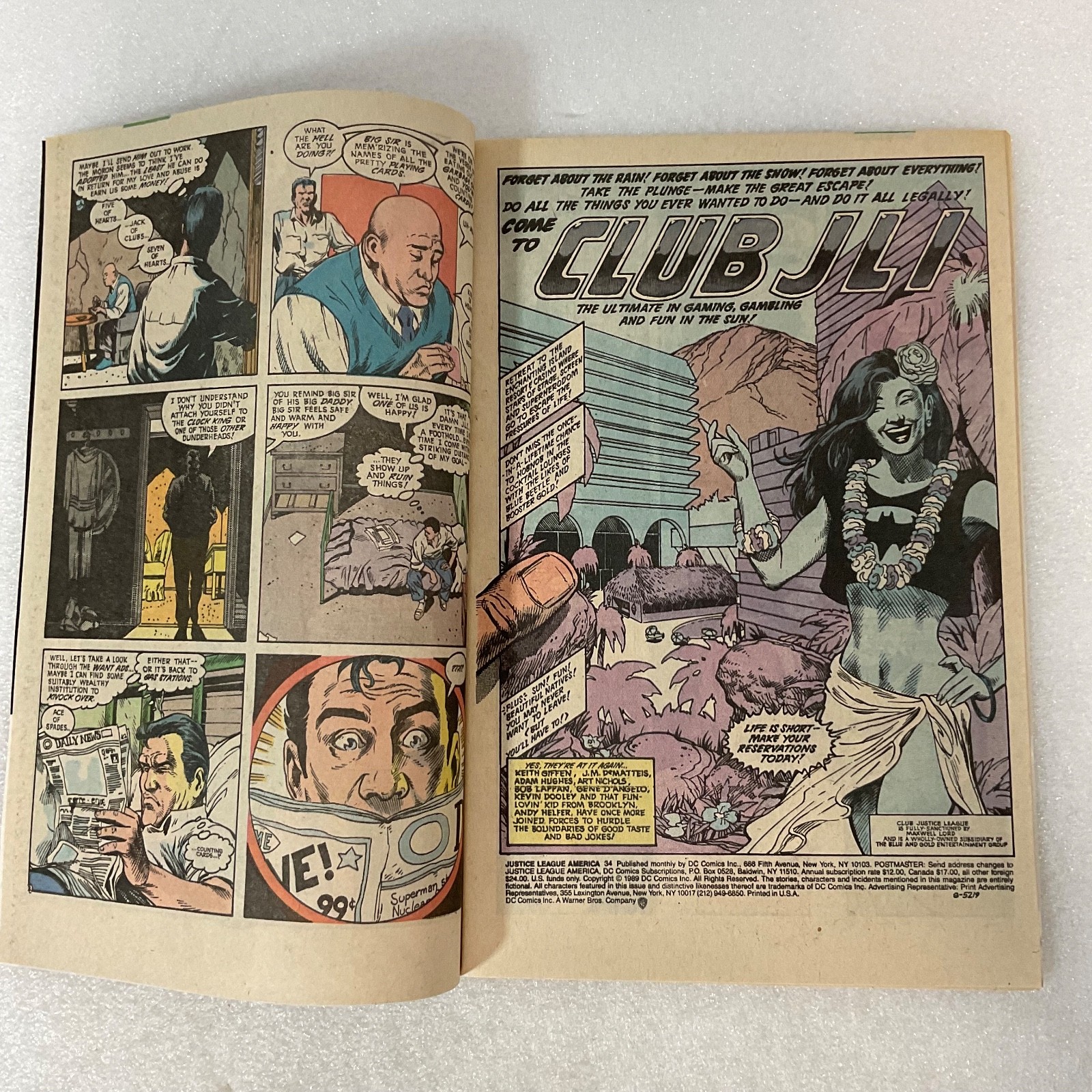 Justice League America #34 1989 DC Comic Island Life Cover JLI - Image 4