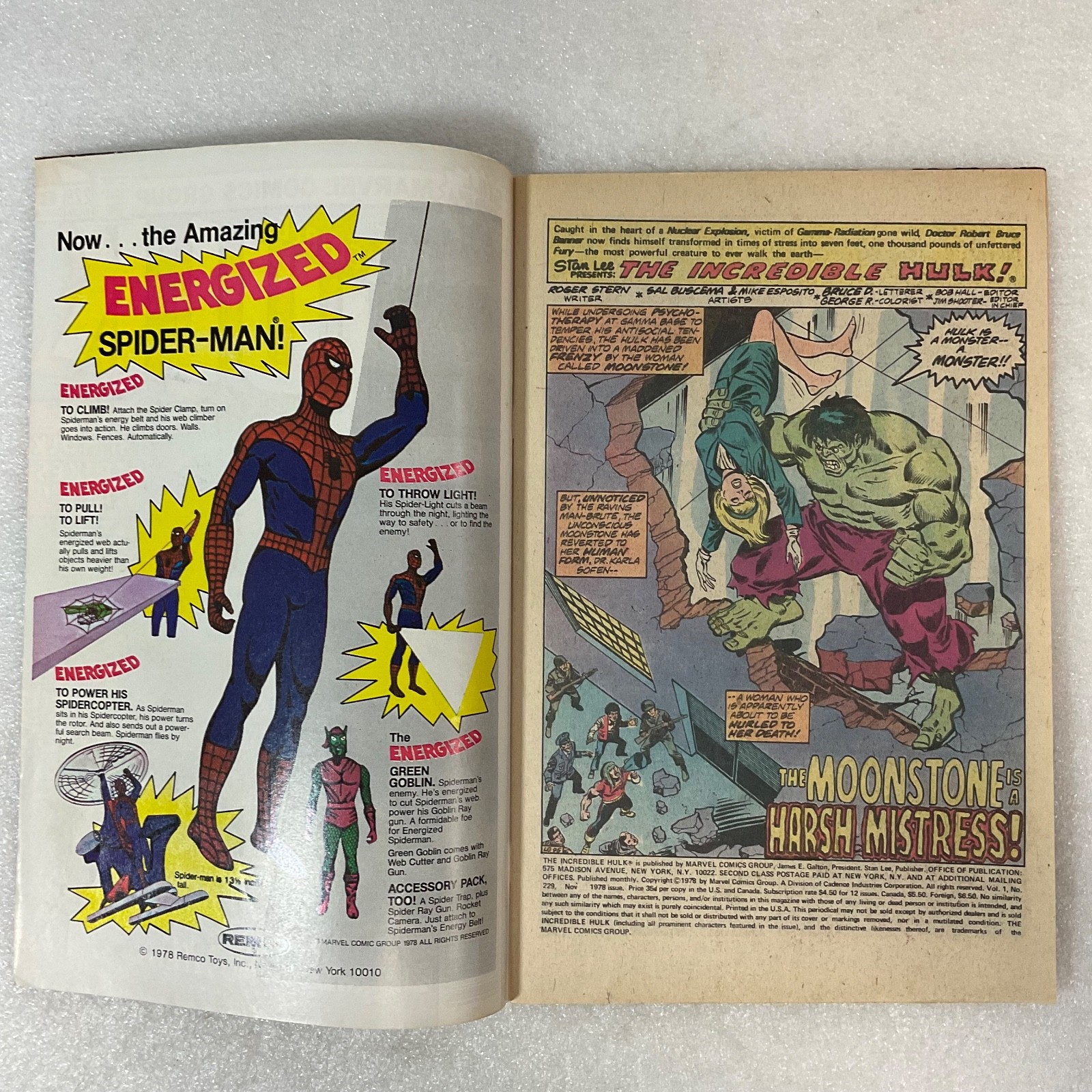 The Incredible Hulk #229 Nov 1978 Marvel Comic Book Moonstone Story - Image 3