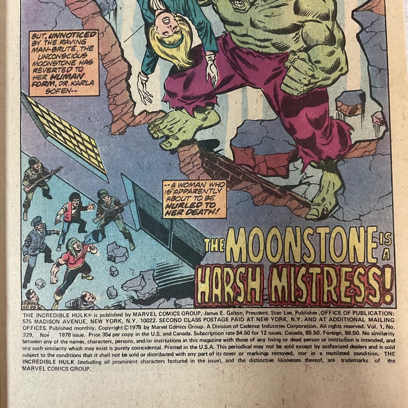 The Incredible Hulk #229 Nov 1978 Marvel Comic Book Moonstone Story - Image 5