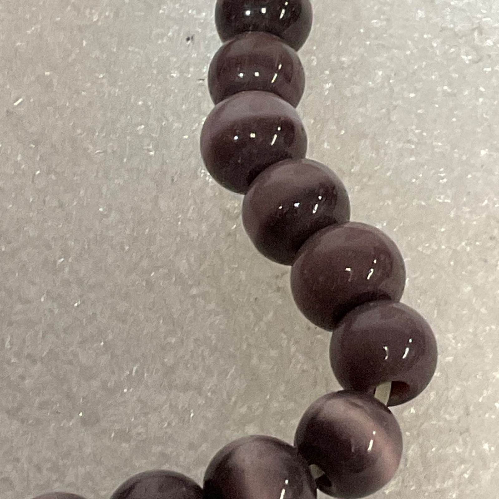 Purple Stone Bead Bracelet with Vintage Camera Charm – 7" Stretch Jewelry - Image 4