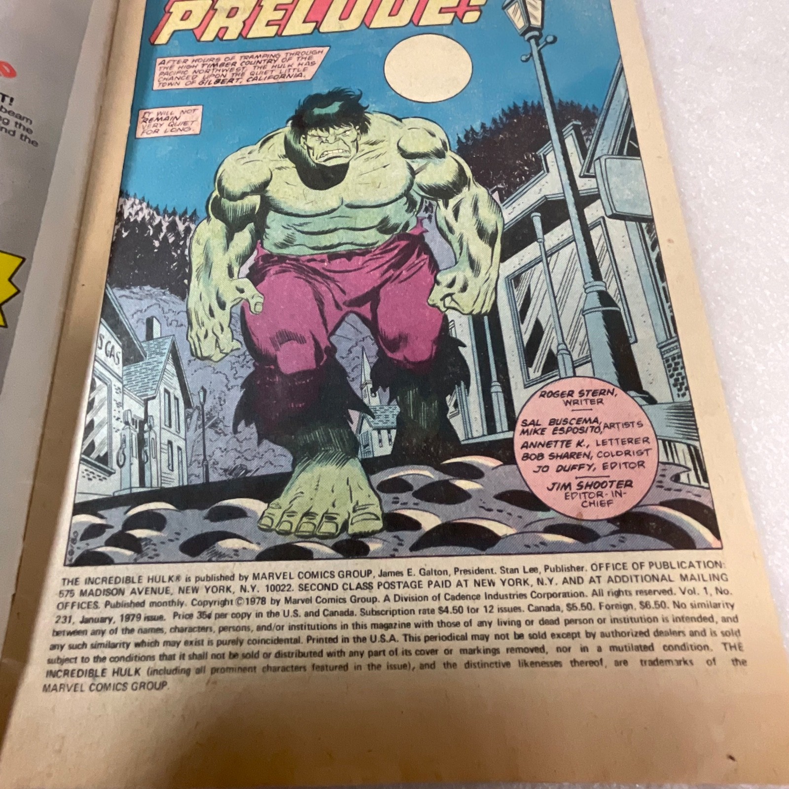 The Incredible Hulk #231 Jan 1978 Marvel Comic Panic in the Night - Image 5