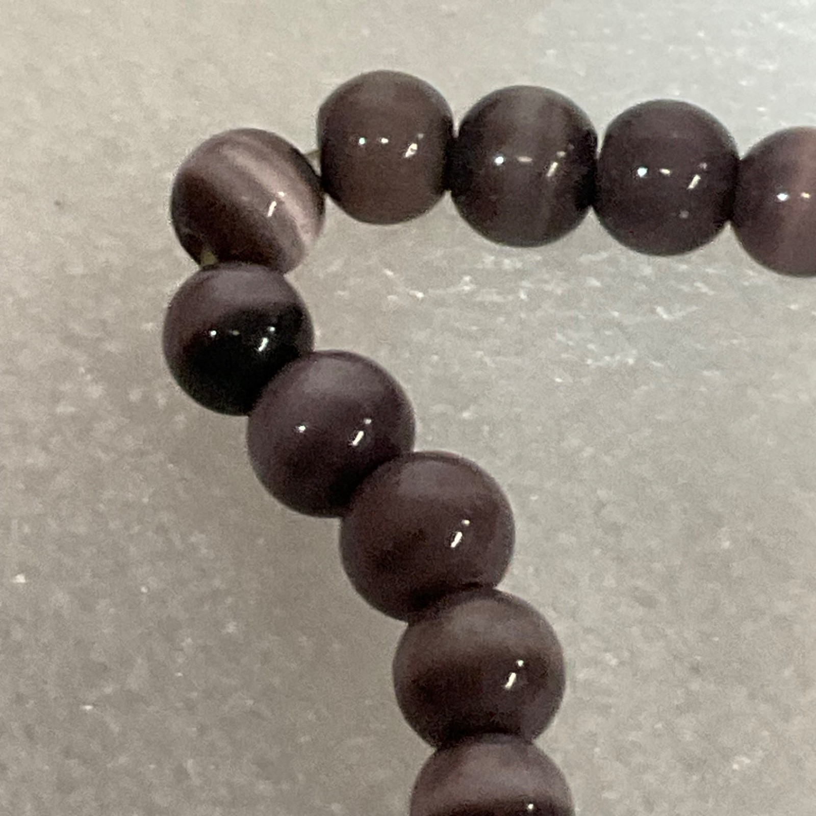 Purple Stone Bead Bracelet with Vintage Camera Charm – 7" Stretch Jewelry - Image 6