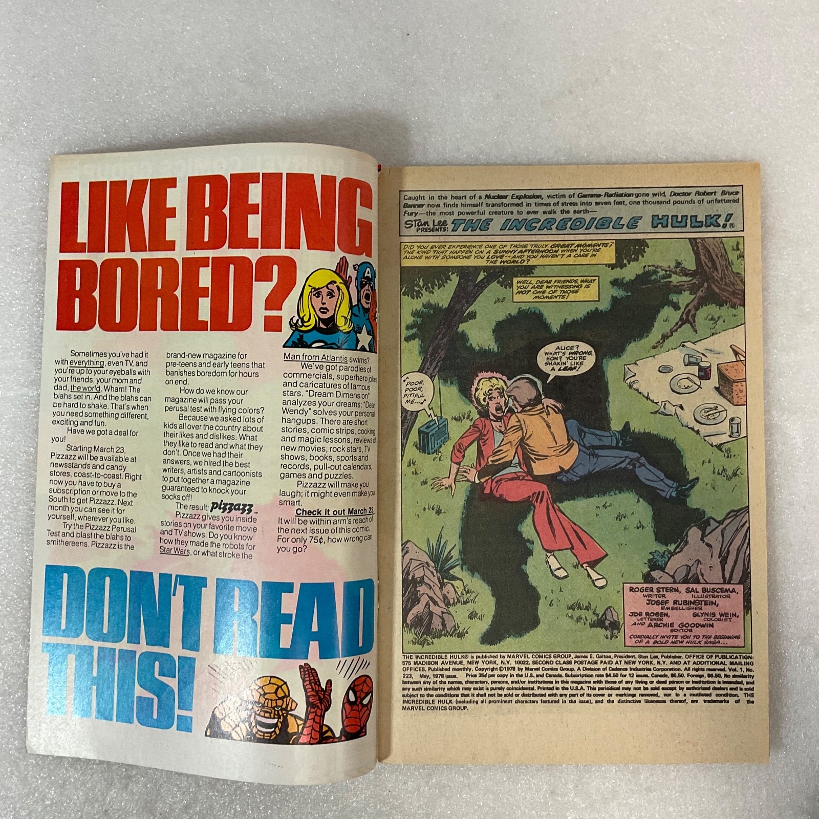 The Incredible Hulk #223 Marvel Comic 1978 Bronze Age Key Issue - Image 3