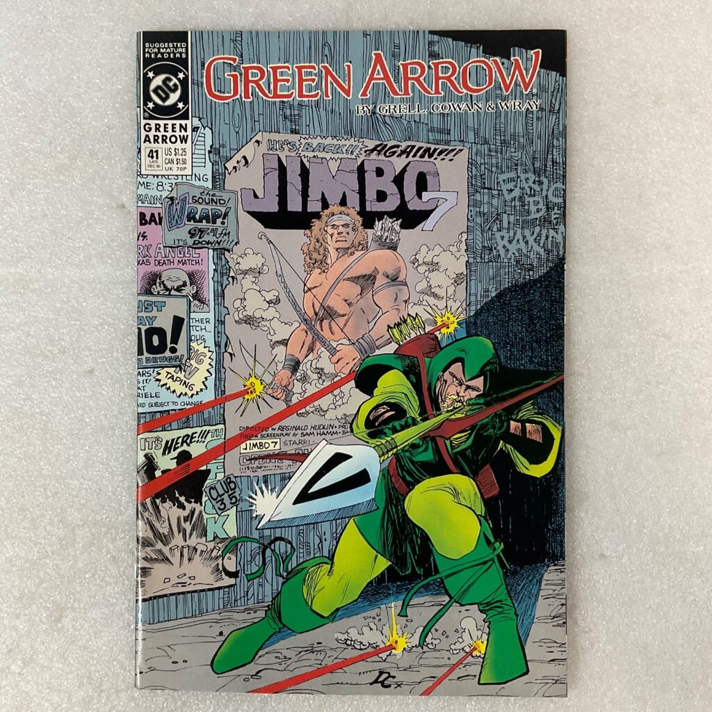 Green Arrow #41 1990 DC Comic Mike Grell Art Jimbo Returns Cover Issue - Image 1