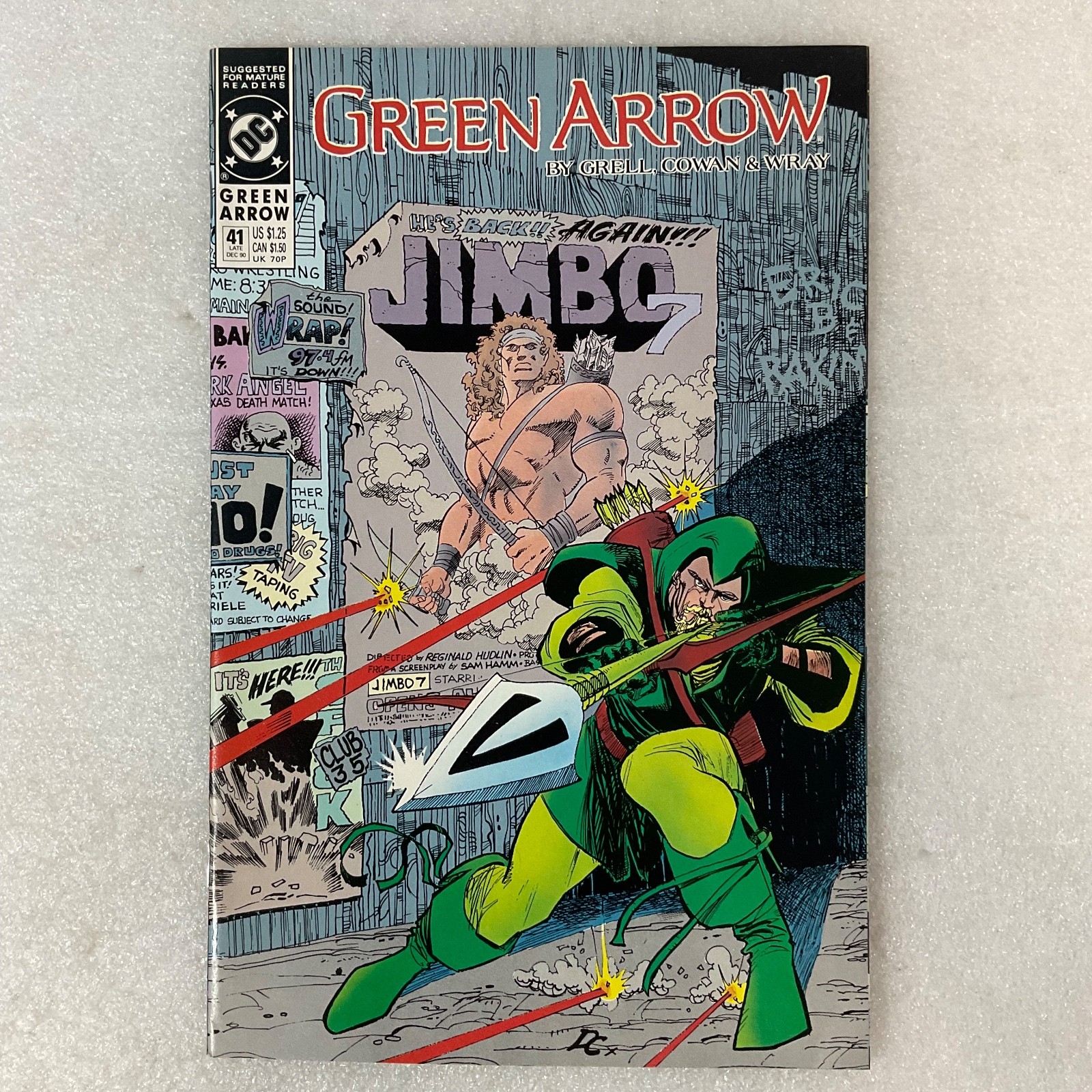 Green Arrow #41 1990 DC Comic Mike Grell Art Jimbo Returns Cover Issue - Image 1