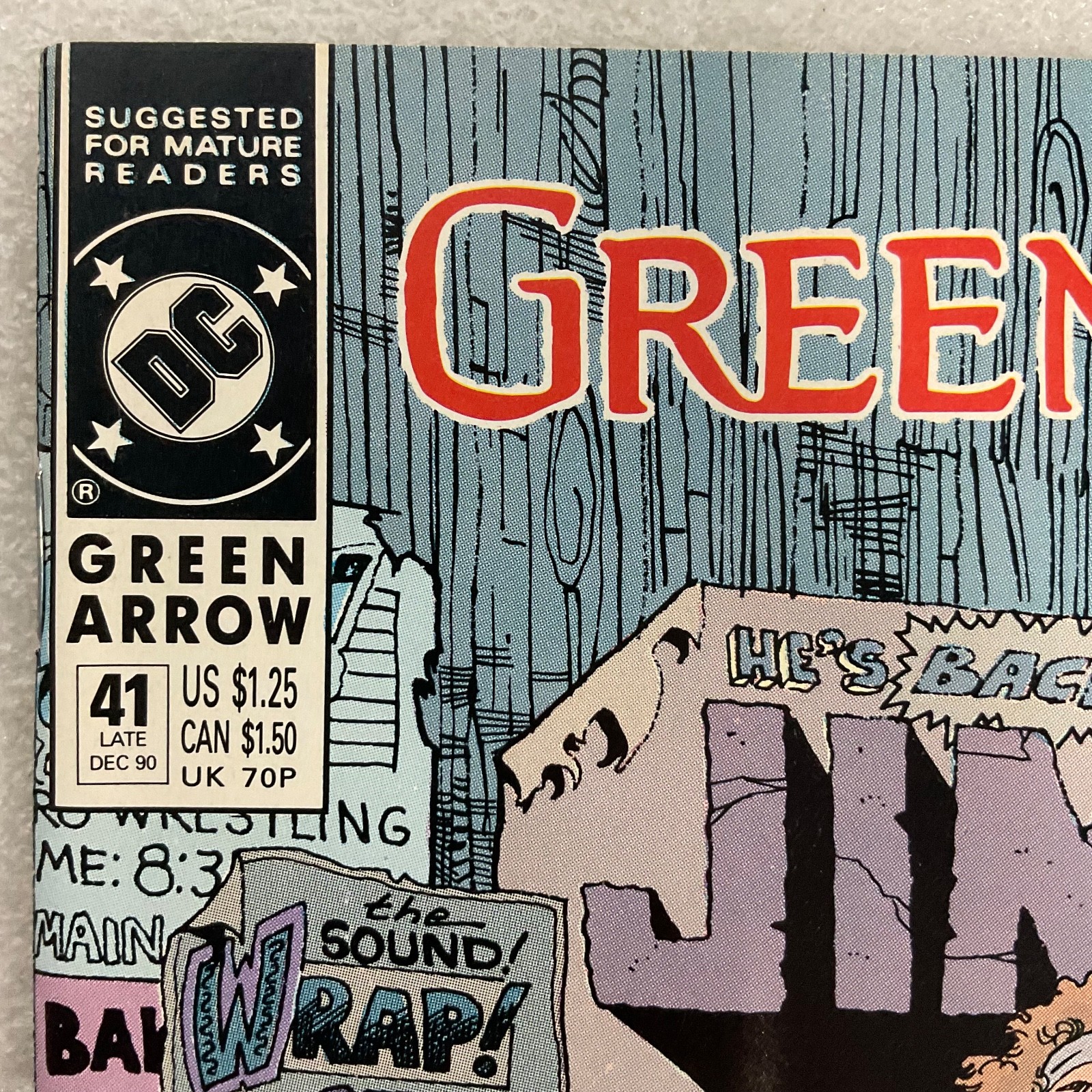 Green Arrow #41 1990 DC Comic Mike Grell Art Jimbo Returns Cover Issue - Image 5