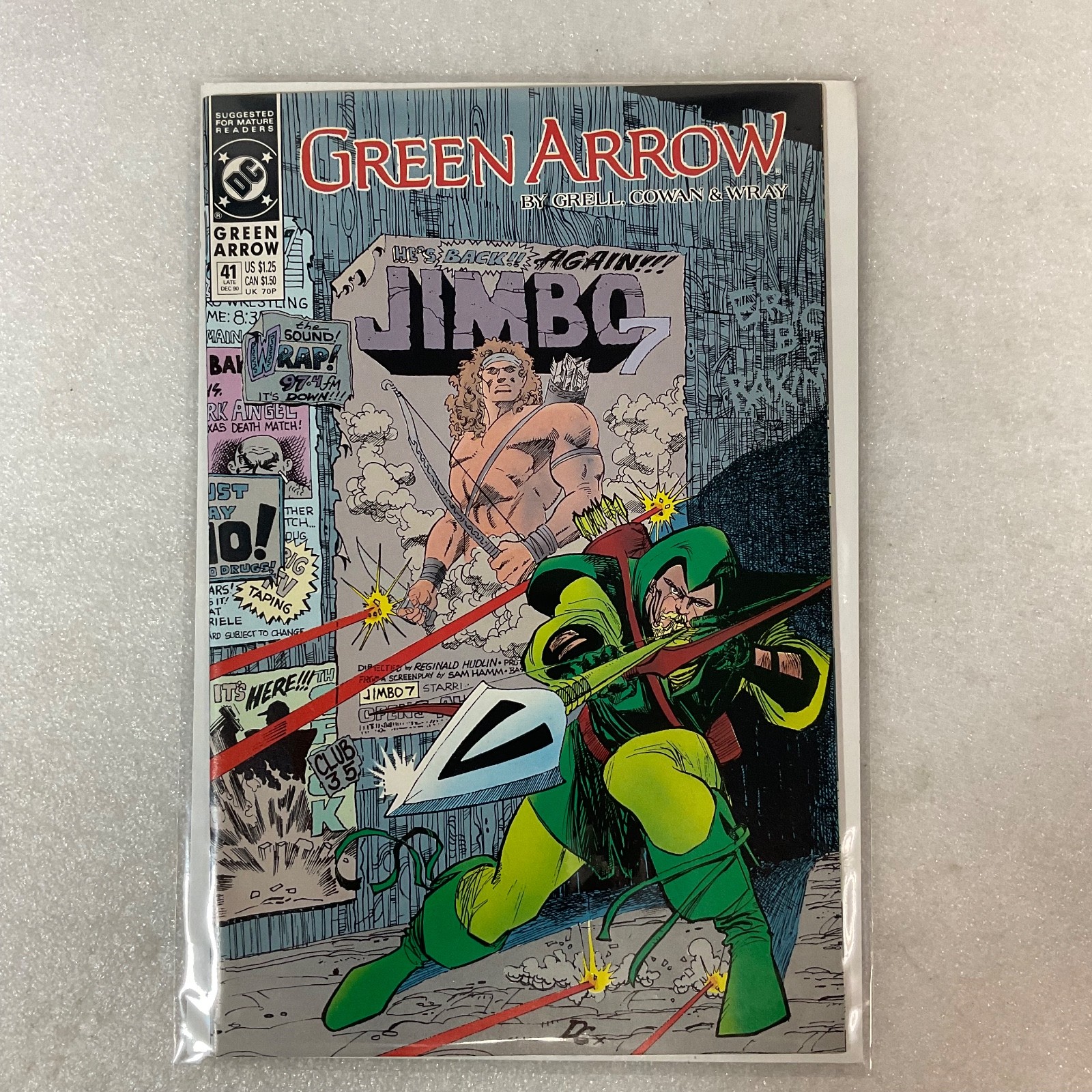 Green Arrow #41 1990 DC Comic Mike Grell Art Jimbo Returns Cover Issue - Image 13