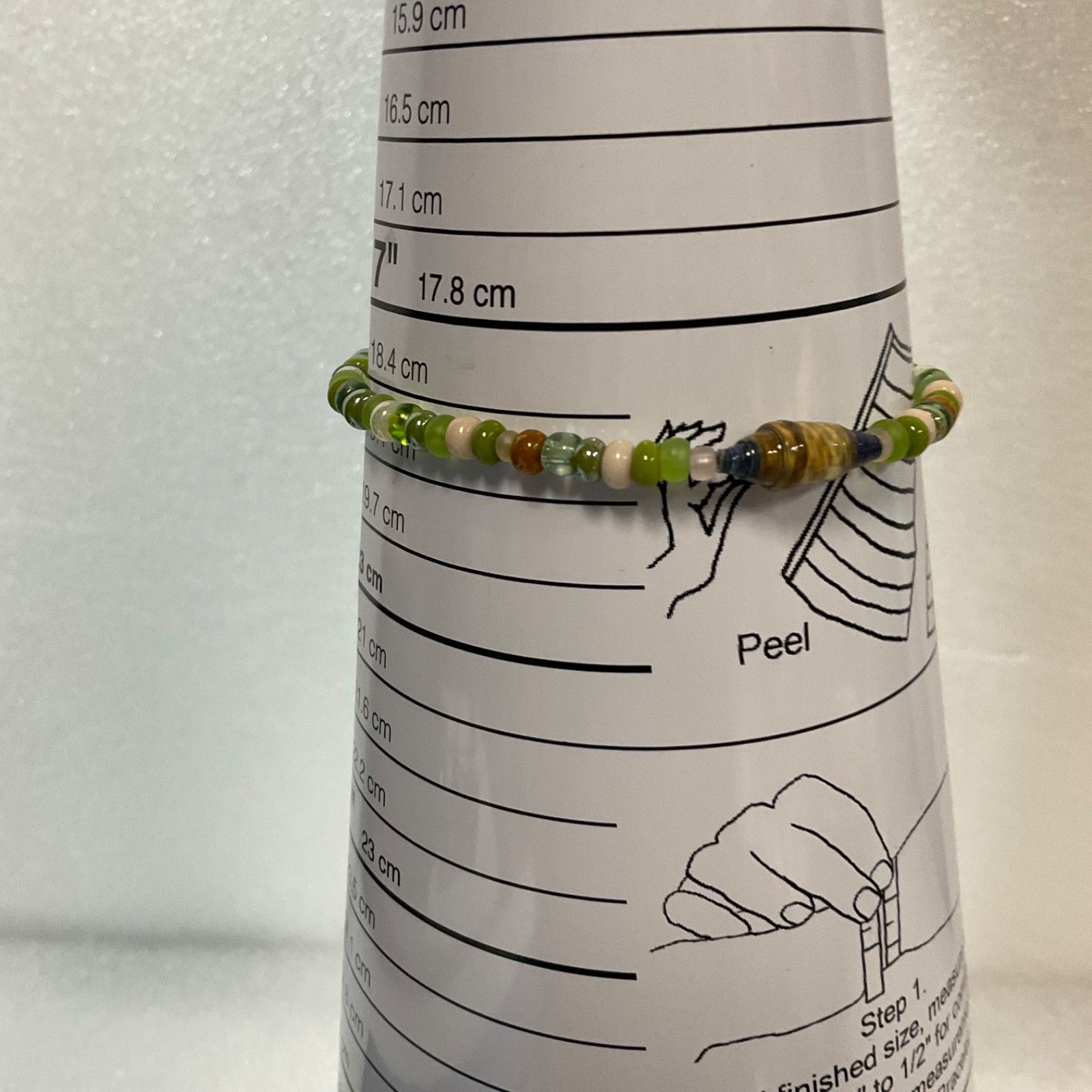 Handmade BeadforLife Bracelet Uganda Paper Beads Green Multicolor 7" Jewelry - Image 7