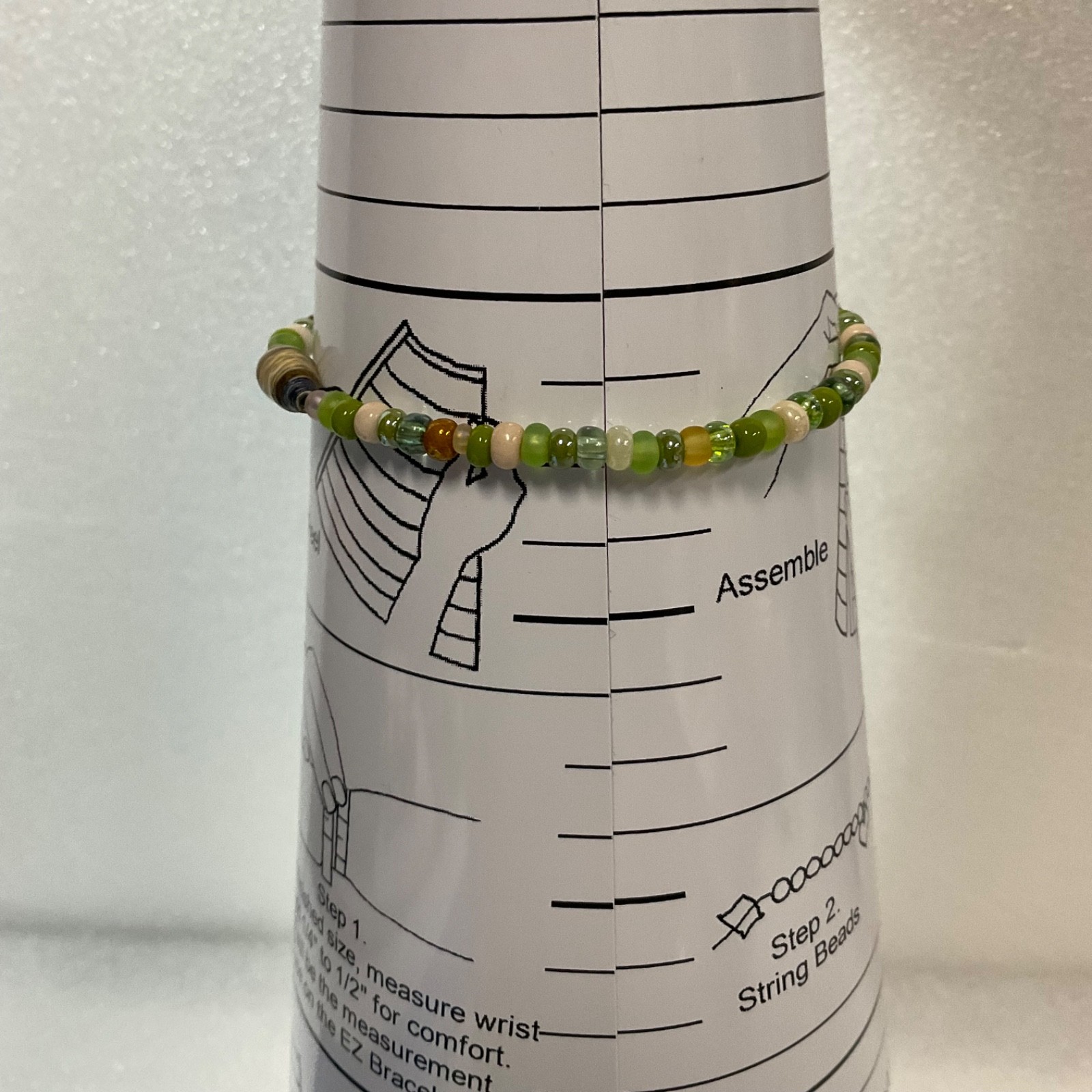 Handmade BeadforLife Bracelet Uganda Paper Beads Green Multicolor 7" Jewelry - Image 8