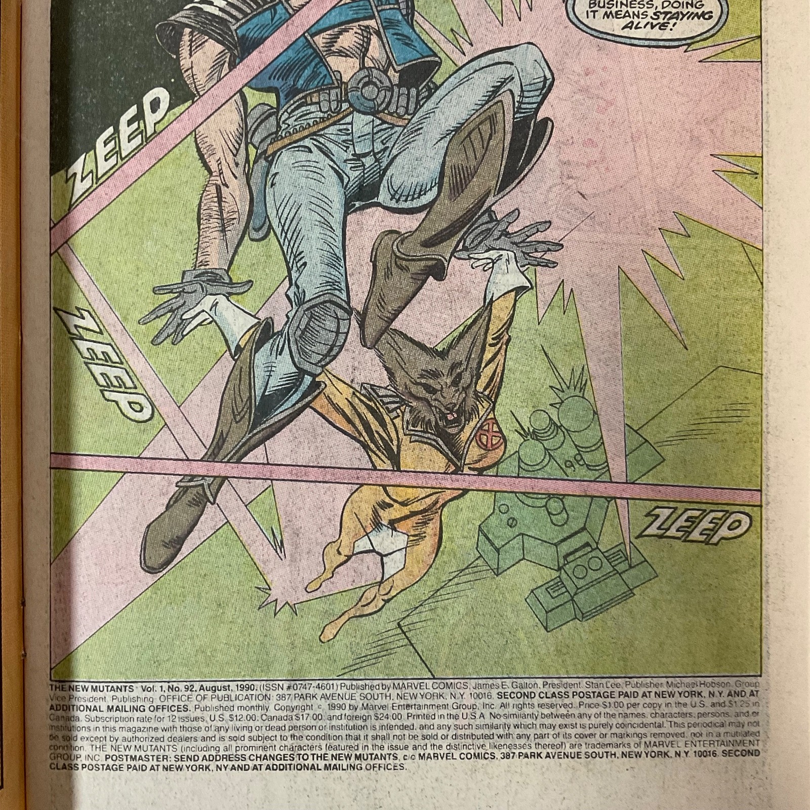 The New Mutants #92 Aug 1990 Marvel Comic Book Carnival of Death Story - Image 4
