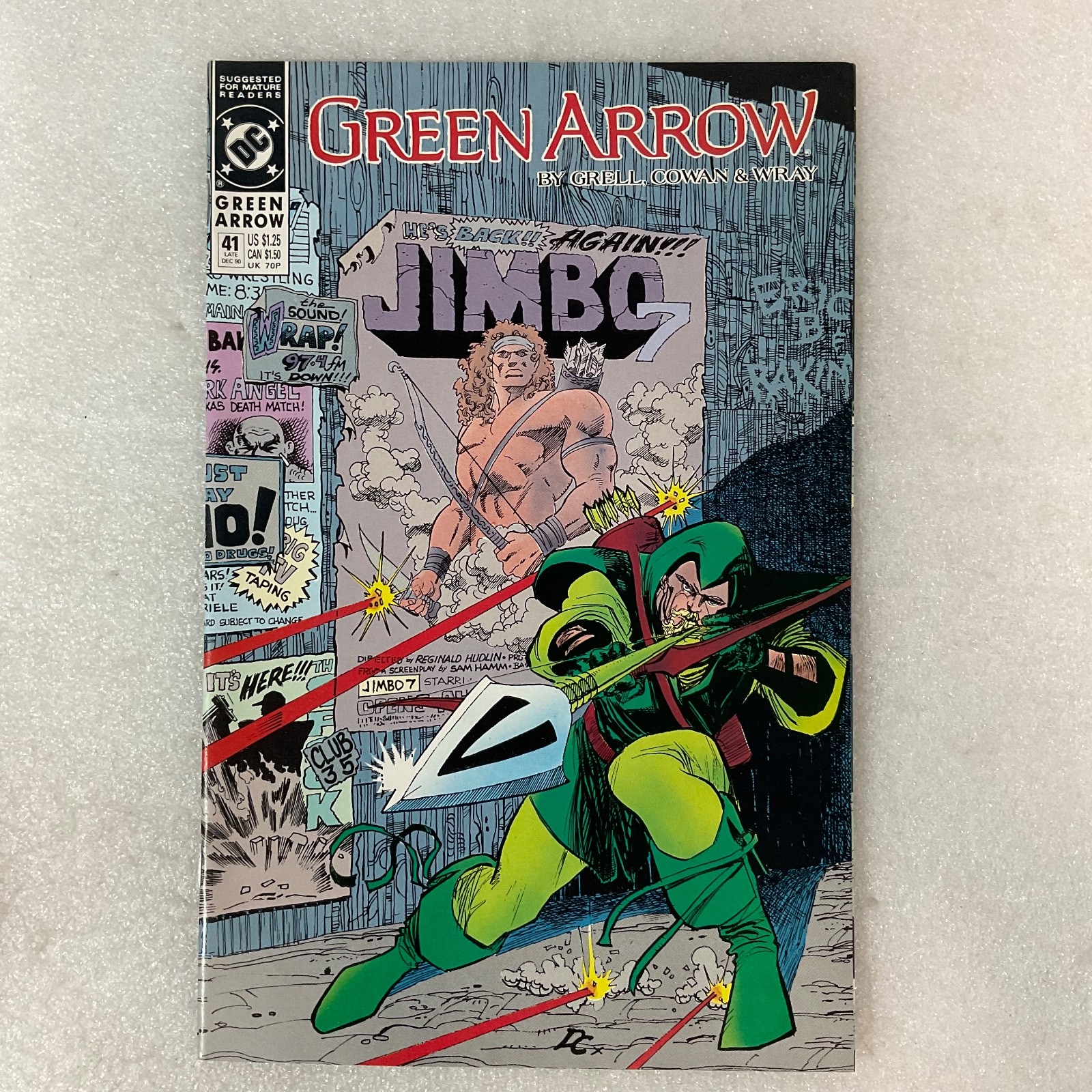 Green Arrow #41 1990 DC Comics Action Issue Jimbo Storyline Cover - Image 1