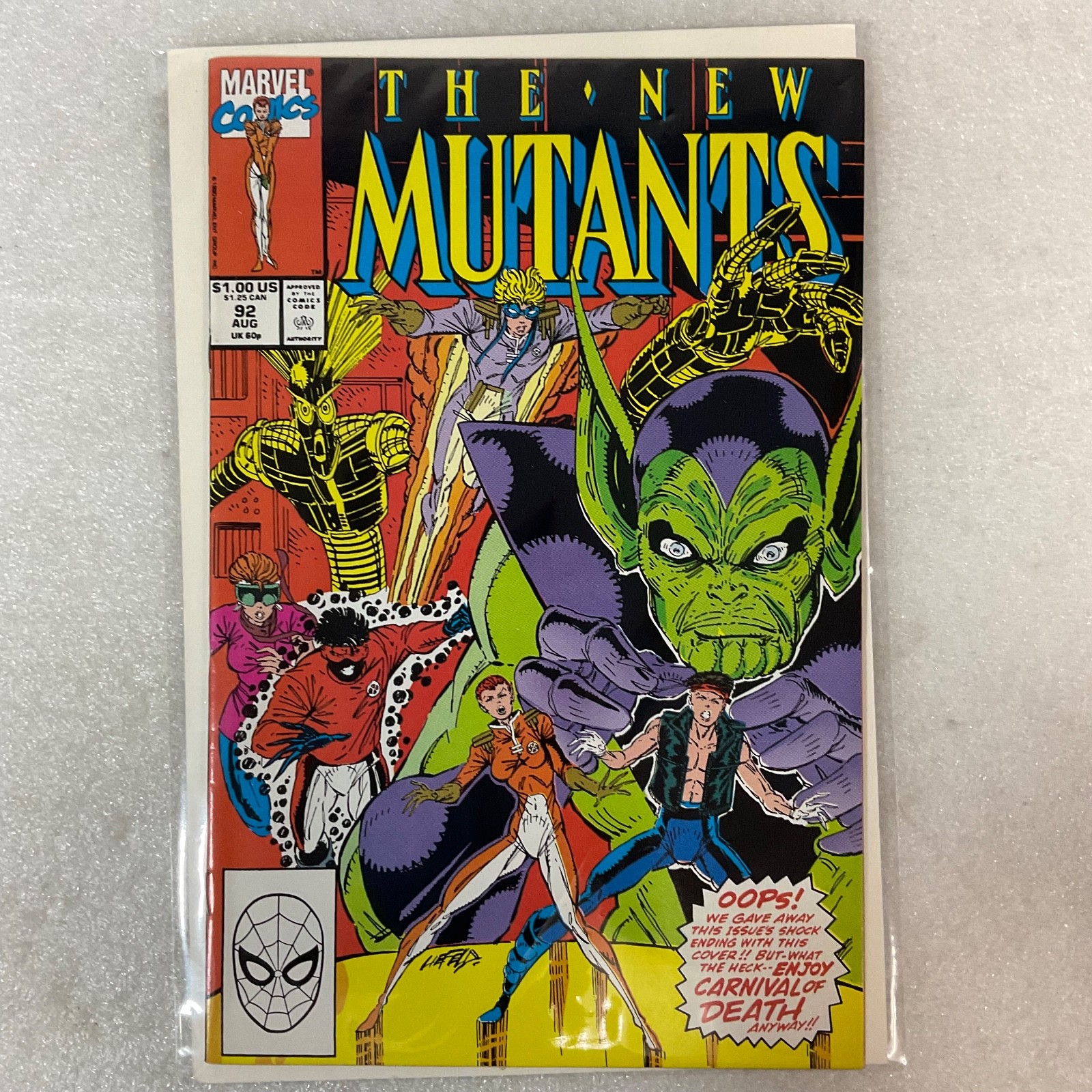 The New Mutants #92 Aug 1990 Marvel Comic Book Carnival of Death Story - Image 13