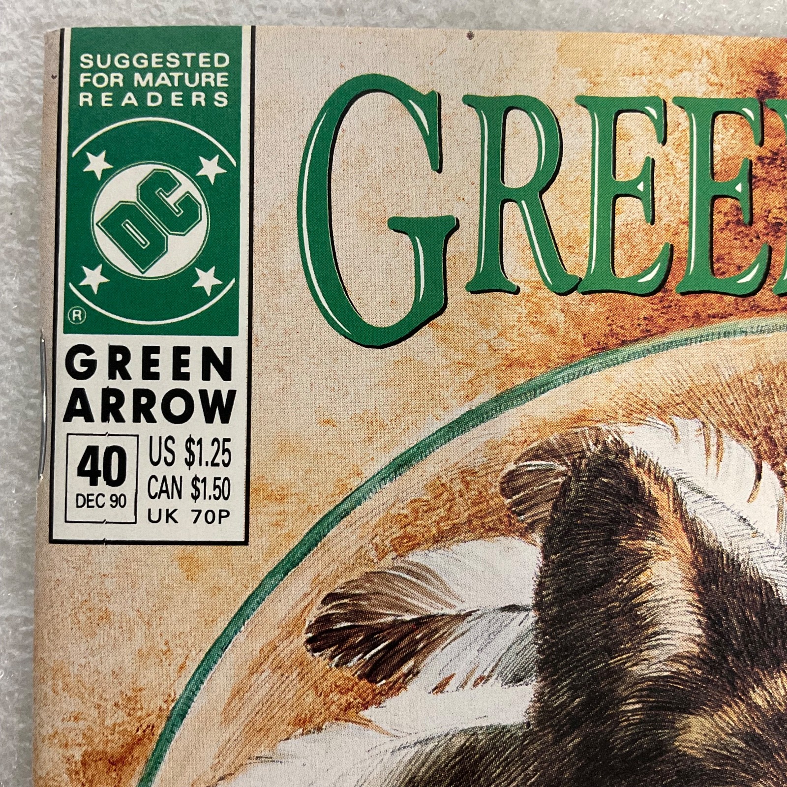 Green Arrow #40 Dec 90 DC Comic by Mike Grell Wolf Headdress Cover - Image 5