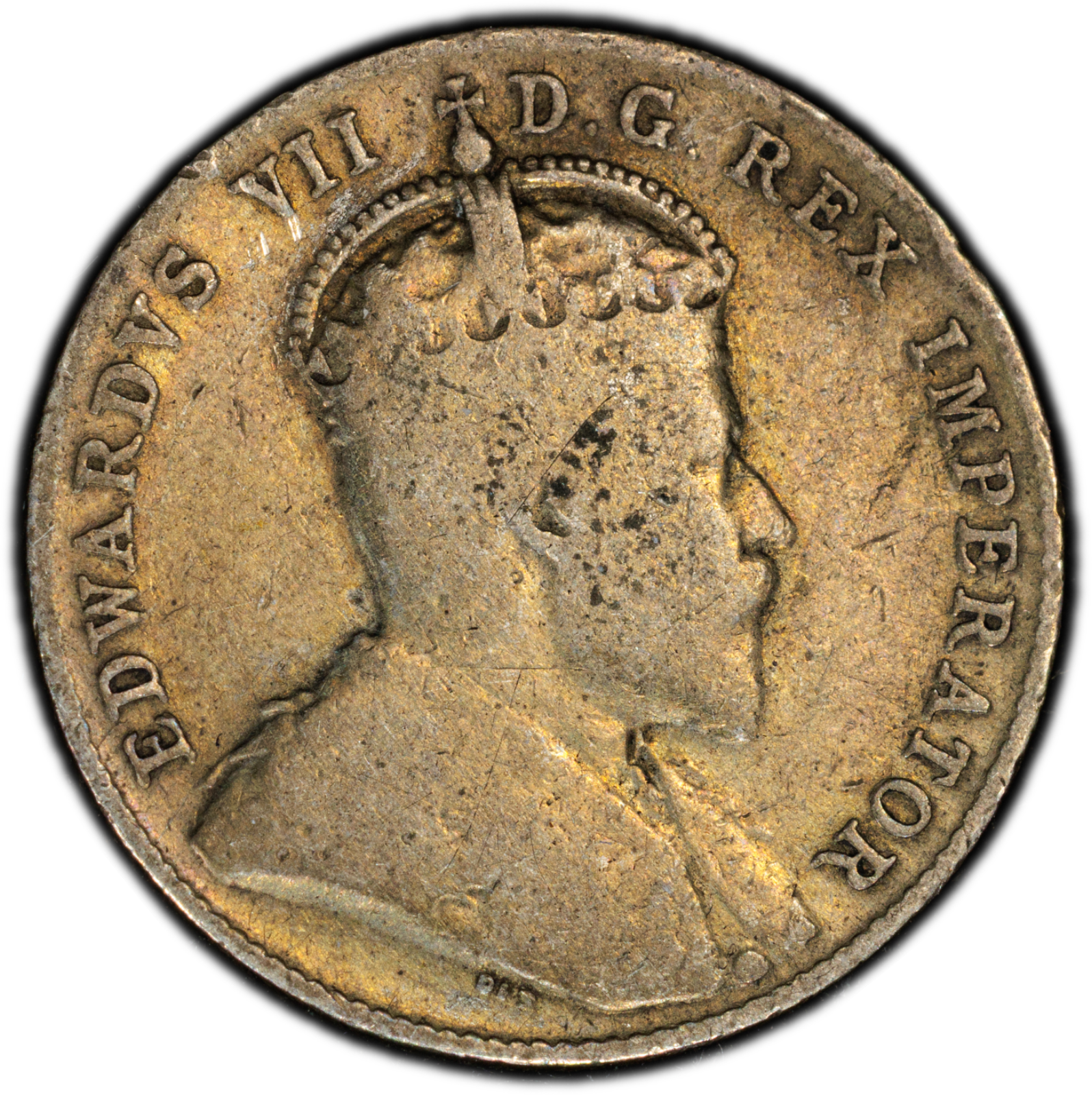 1907 10C Canada Edward VII PCGS Genuine Cleaned-VG Detail Cert#53505436 - Image 4