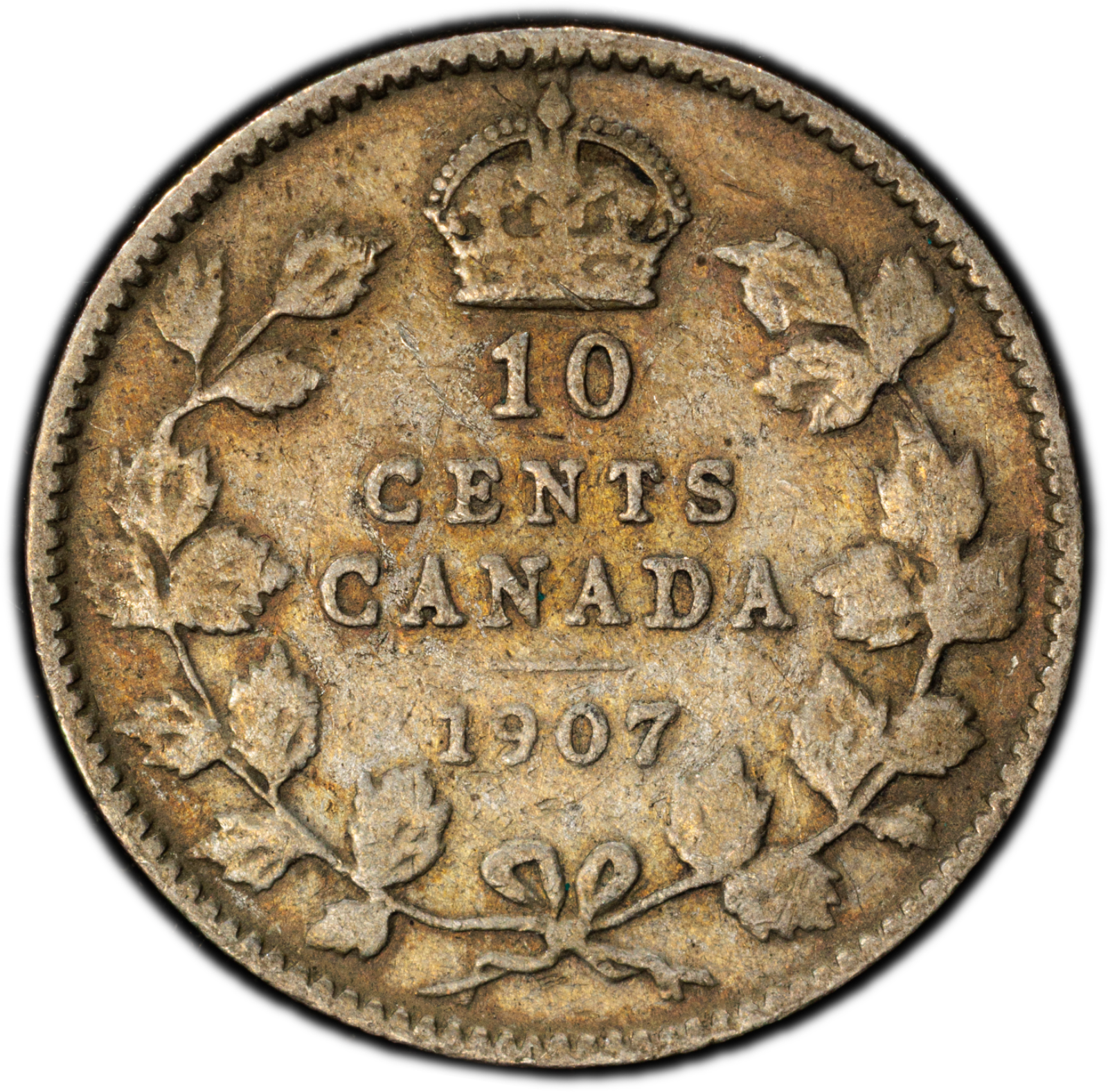 1907 10C Canada Edward VII PCGS Genuine Cleaned-VG Detail Cert#53505436 - Image 5