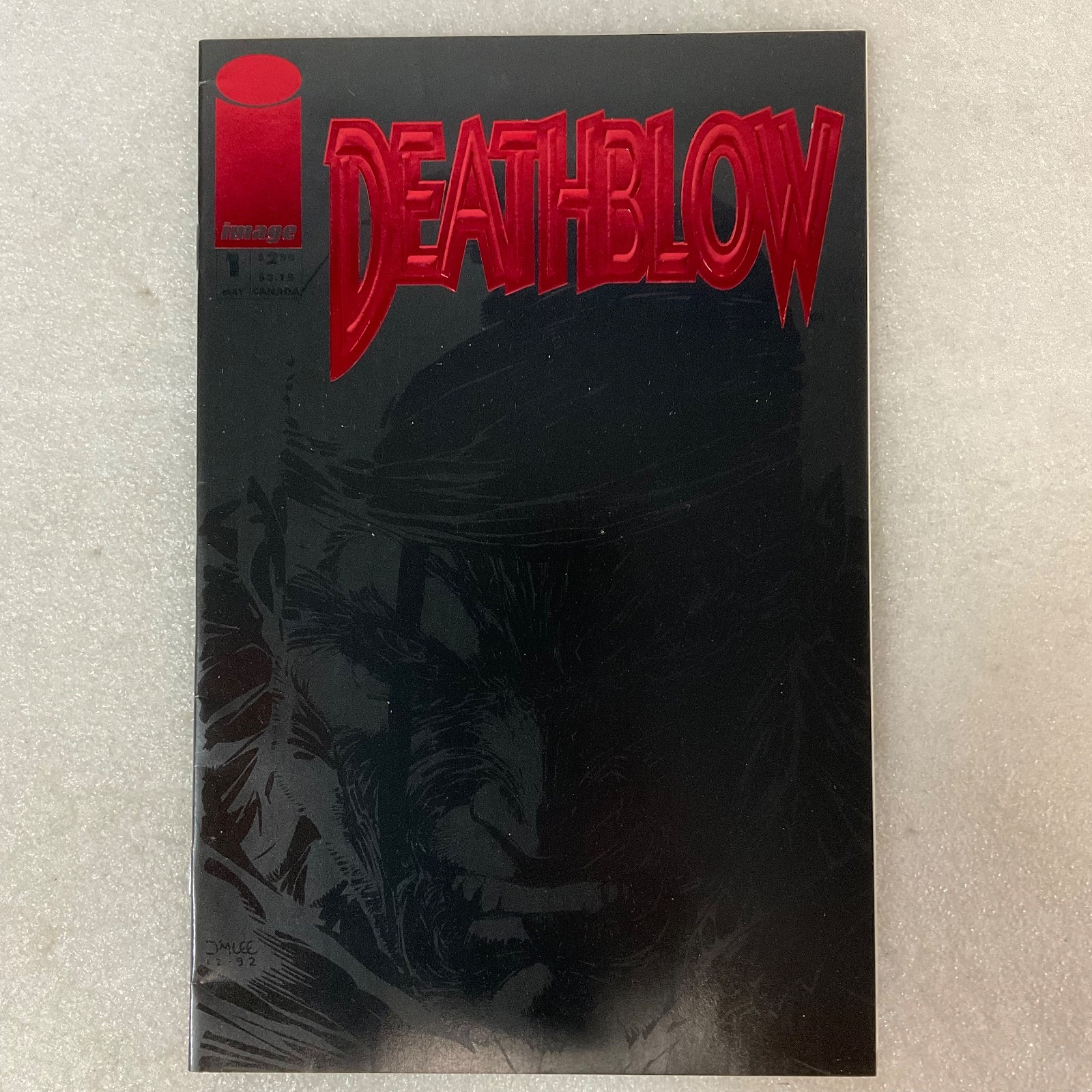 Deathblow #1 Image Comics Jim Lee 1993 Embossed Red Logo Cover - Image 1