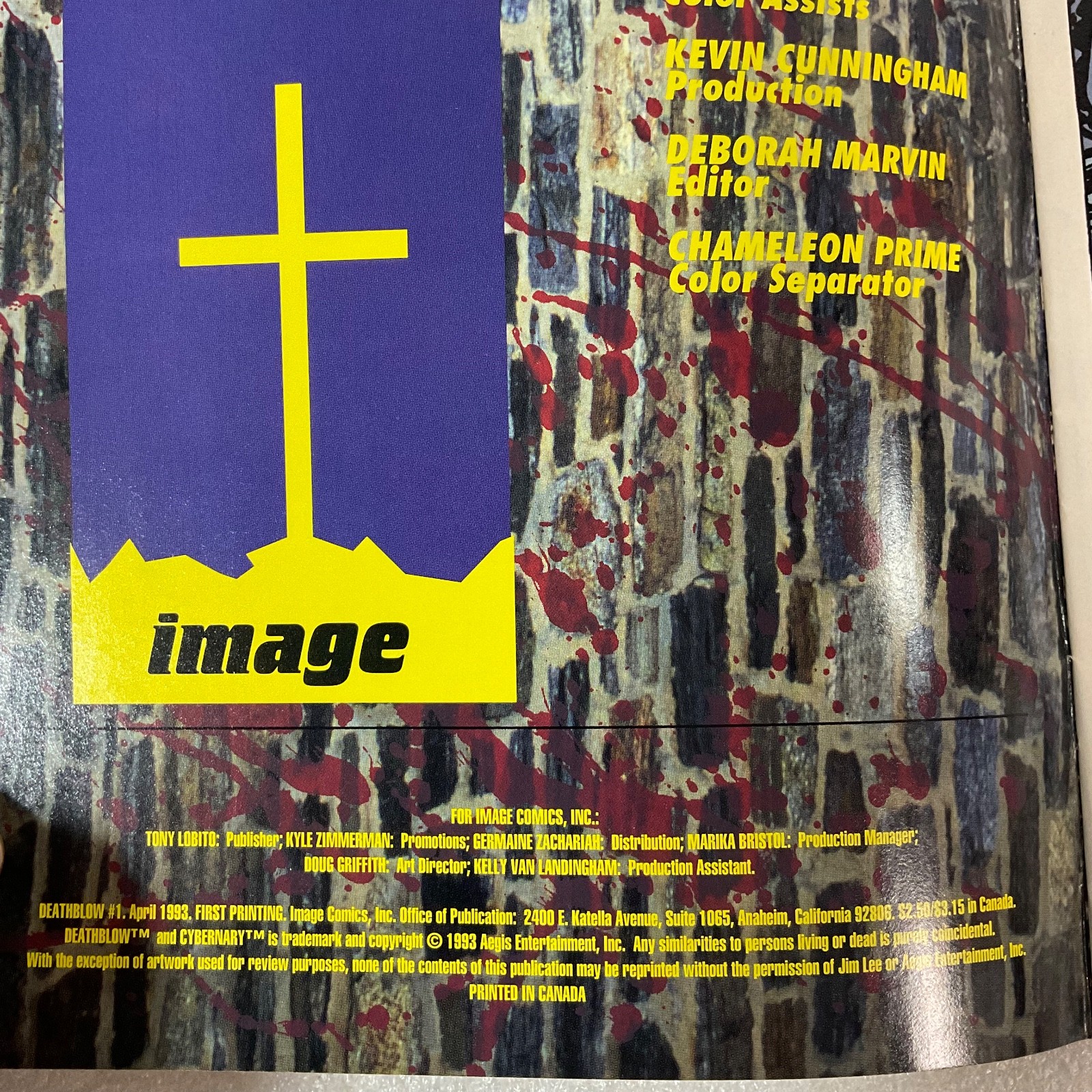 Deathblow #1 Image Comics Jim Lee 1993 Embossed Red Logo Cover - Image 5