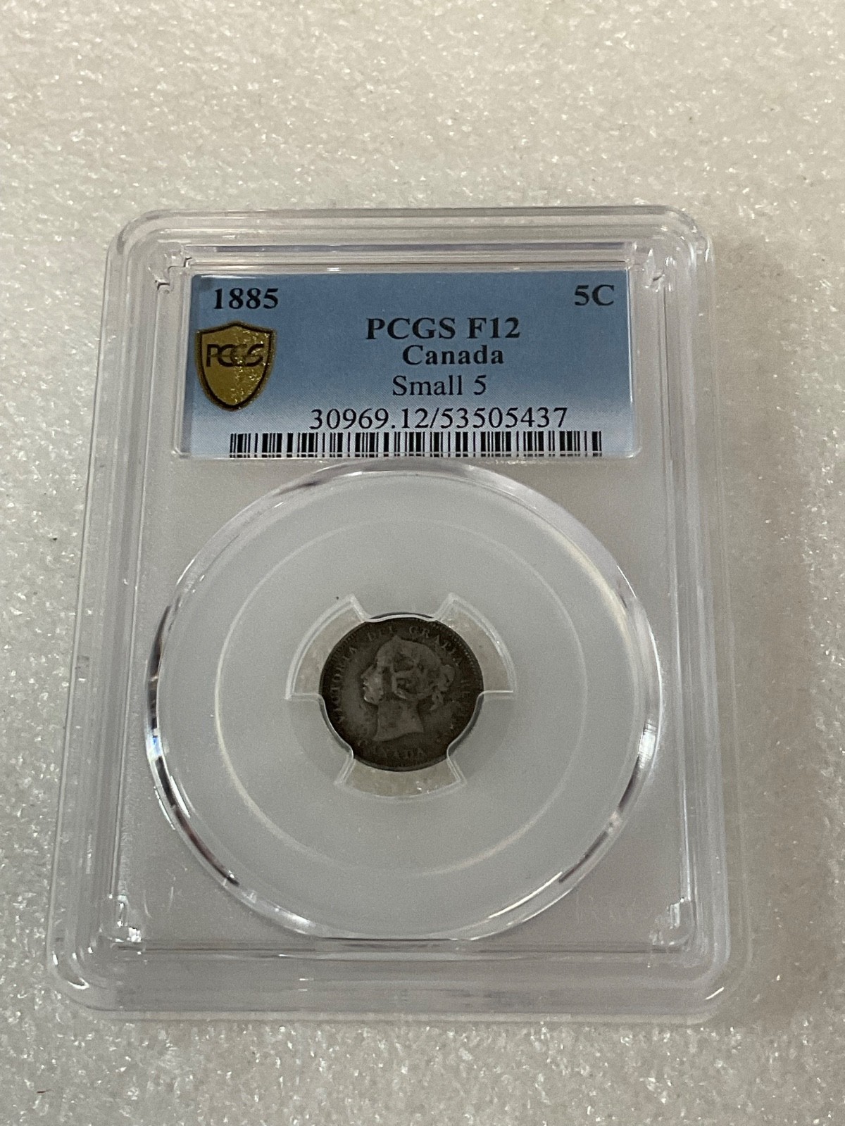 1885 5C Canada Small 5 PCGS F12 Cert#53505437 - Image 6